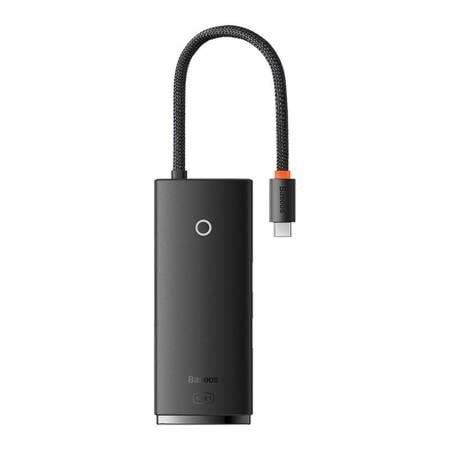 Baseus Lite Series Hub 6w1 USB-C to 2x USB 3.0 + USB-C + HDMI + SD/TF (black) USB hub - USB 3.0 - 6 ports - Sort