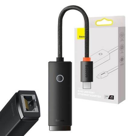 Baseus Network adapter Lite Series USB-C to RJ45 (black) Usb Kabel Sort WKQX000301