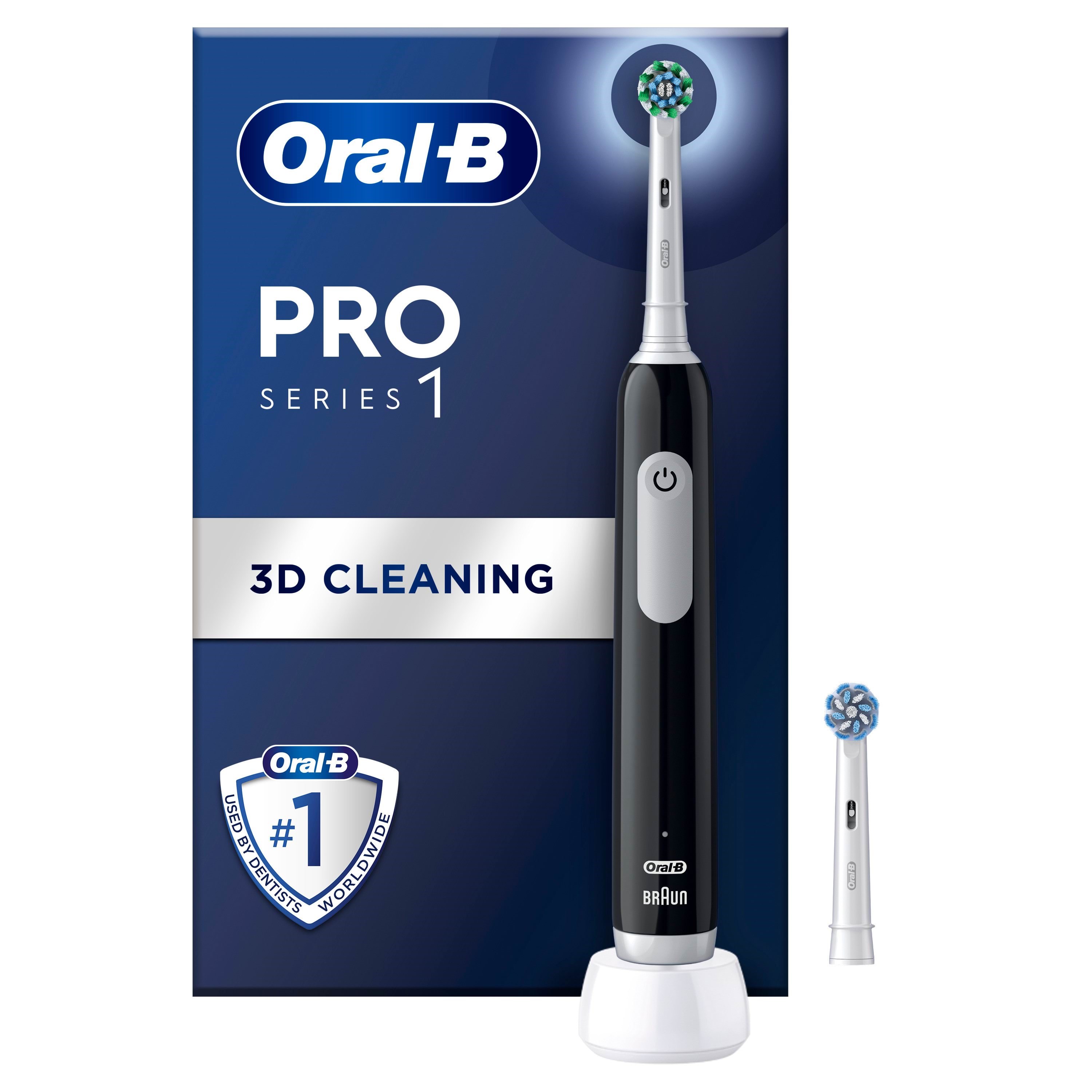 Oral-B Eltandbørste Pro1 Black + Extra Brush Head El Tandbørste 8006540771457