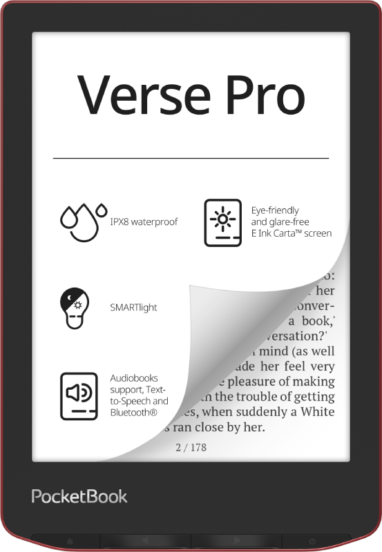 PocketBook Verse Pro - Passion Red E Bogslaeser PB634-3-WW