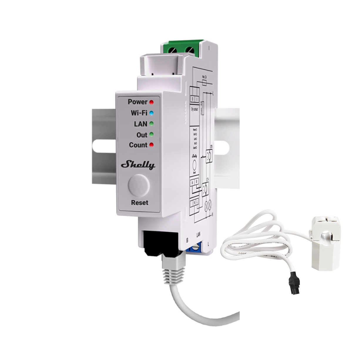 Shelly Pro EM 50A - WiFi 1-faset energimåler, 2x50A Smart Home Shelly_ProEM_50A