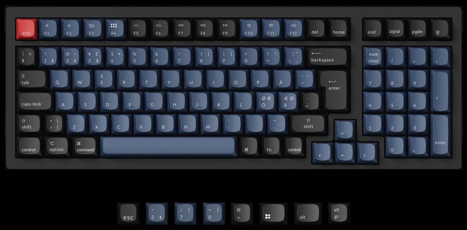 Keychron K4 Pro QMK/VIA Wireless RGB Hot Swap K Pro Brown - ND - Gaming Tastatur - Nordisk - Sort Tastatur K4P-H3-BO