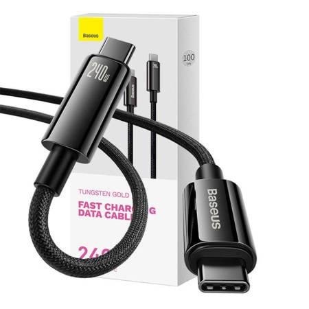Baseus USB-C to USB-C cable Tungsten Gold 240W 1m (black) Usb Kabel Sort CAWJ040001