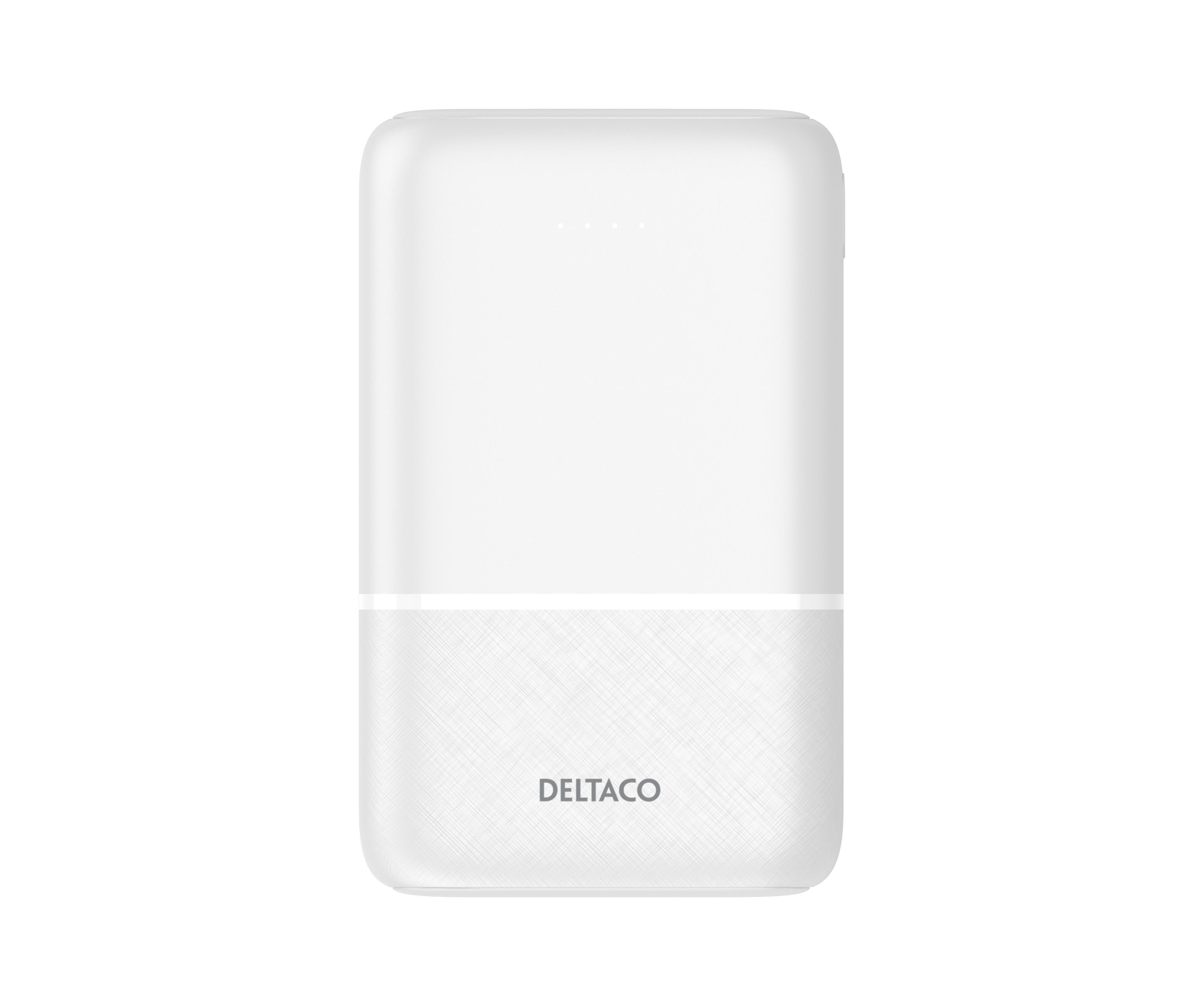 Deltaco PB-C1005 Powerbank | 2x USB-A | 1x USB-C | White - 10000 mAh Powerbank Hvid
