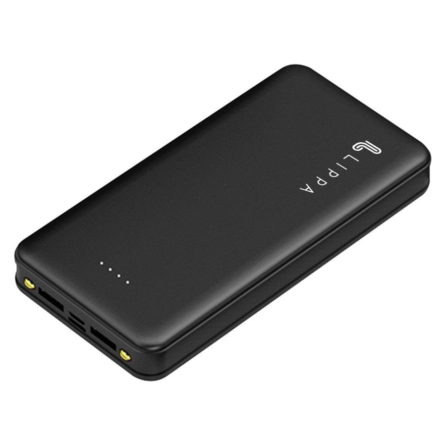 Lippa 20.000 mAh Powerbank 2 x USB-A Output - Black - 20000 Ah Powerbank Sort LPPB20000