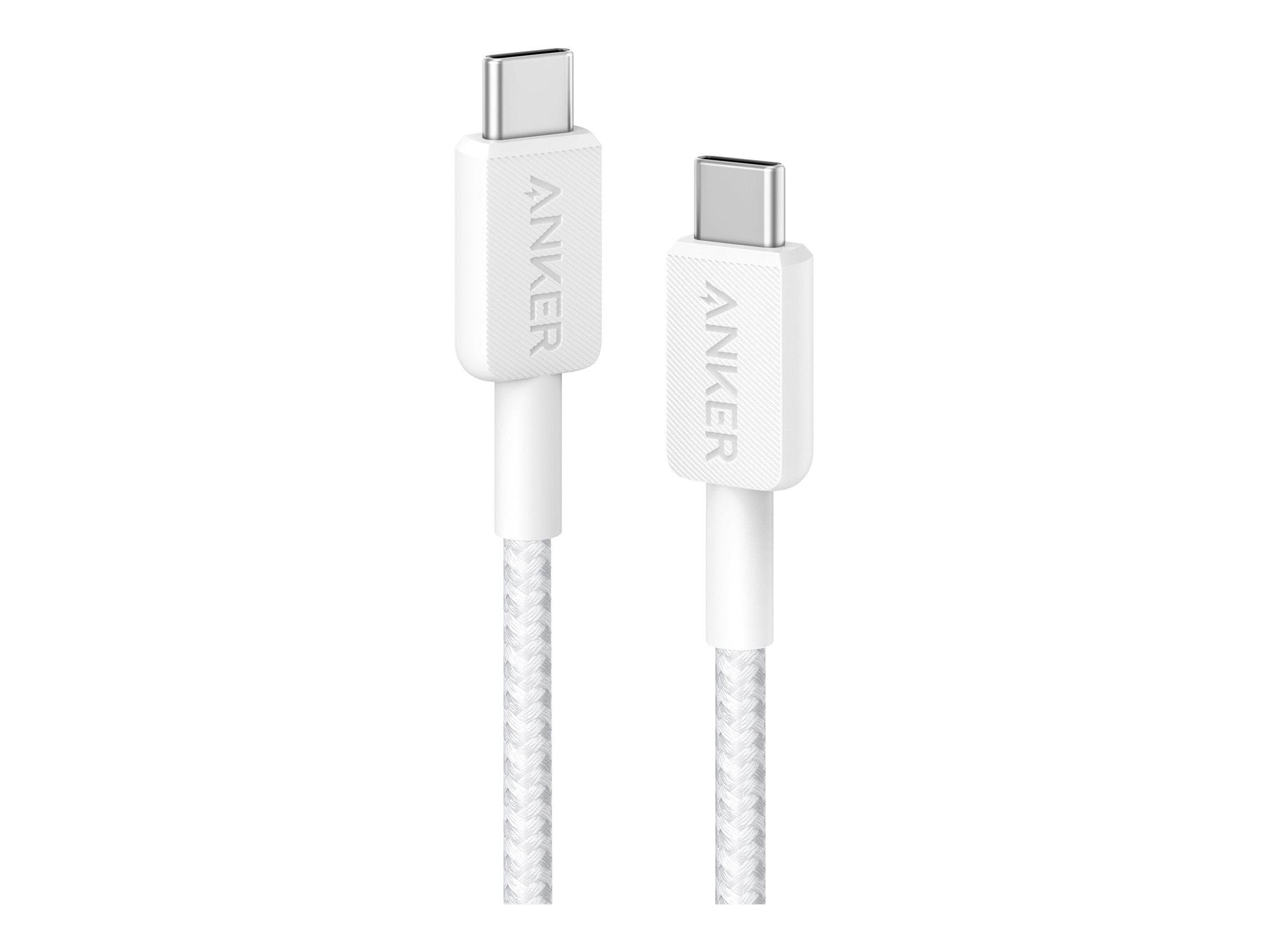 Anker 322 USB-C to USB-C Braided cable - 0.9m - White Usb Kabel Hvid A81F5H21