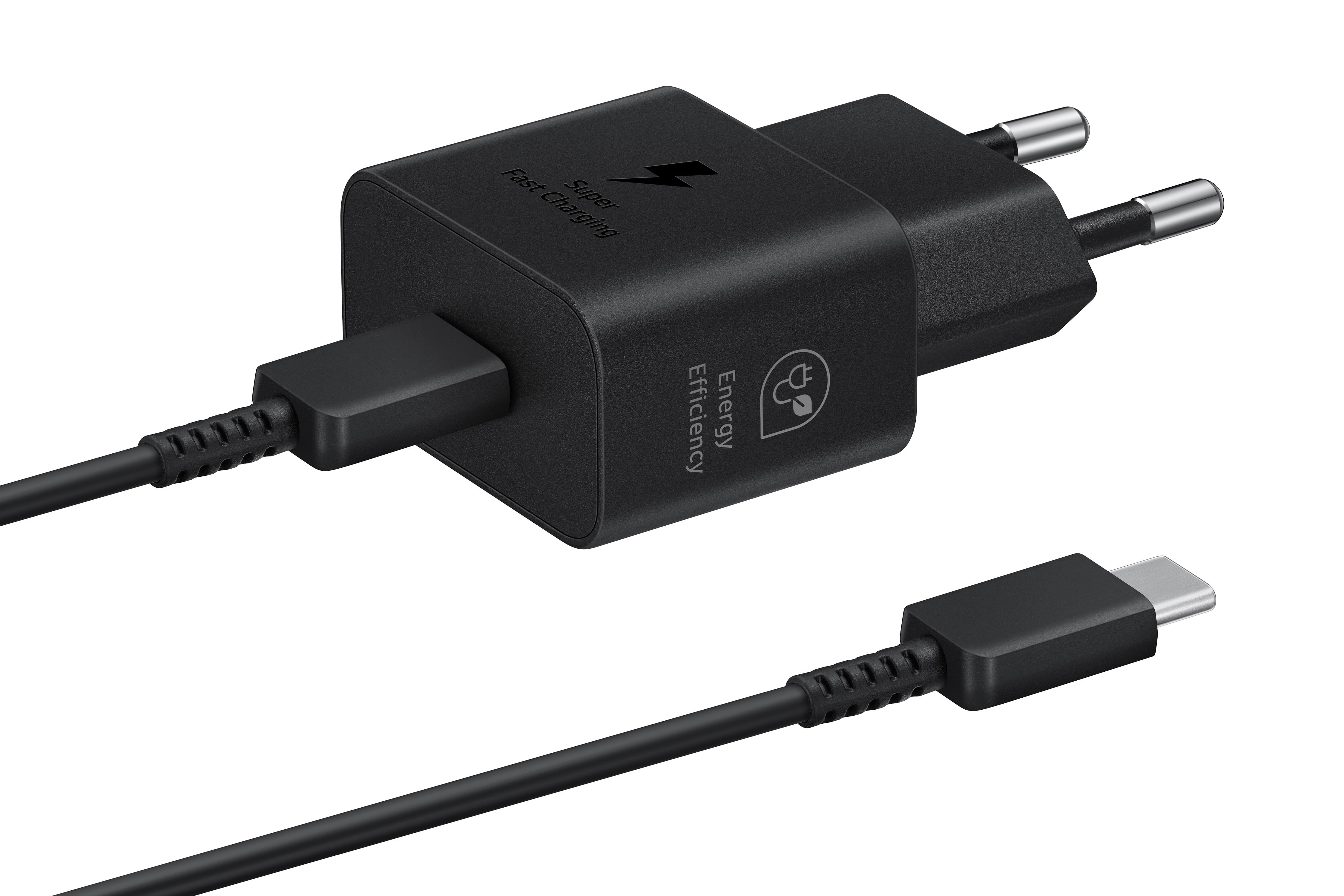 Samsung 25W USB-C GaN Power Adapter (Incl. cable) - Black Mobil Oplader EP-T2510XBEGEU