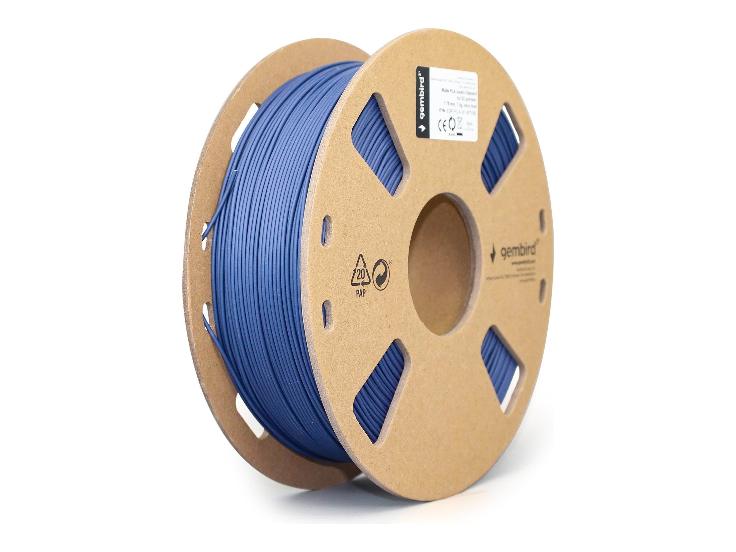 Gembird PLA Matt filament - Marineblå - 1.75mm ø - 1 kg 3d Filament 3DP-PLA-01-MTNB