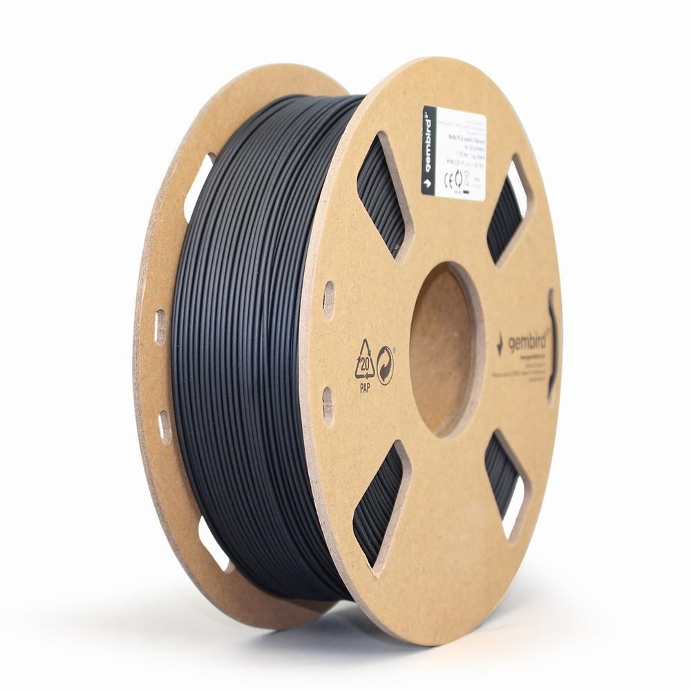 Gembird PLA Matt filament - Sort - 1.75mm ø - 1 kg 3d Filament 3DP-PLA-01-MTBK