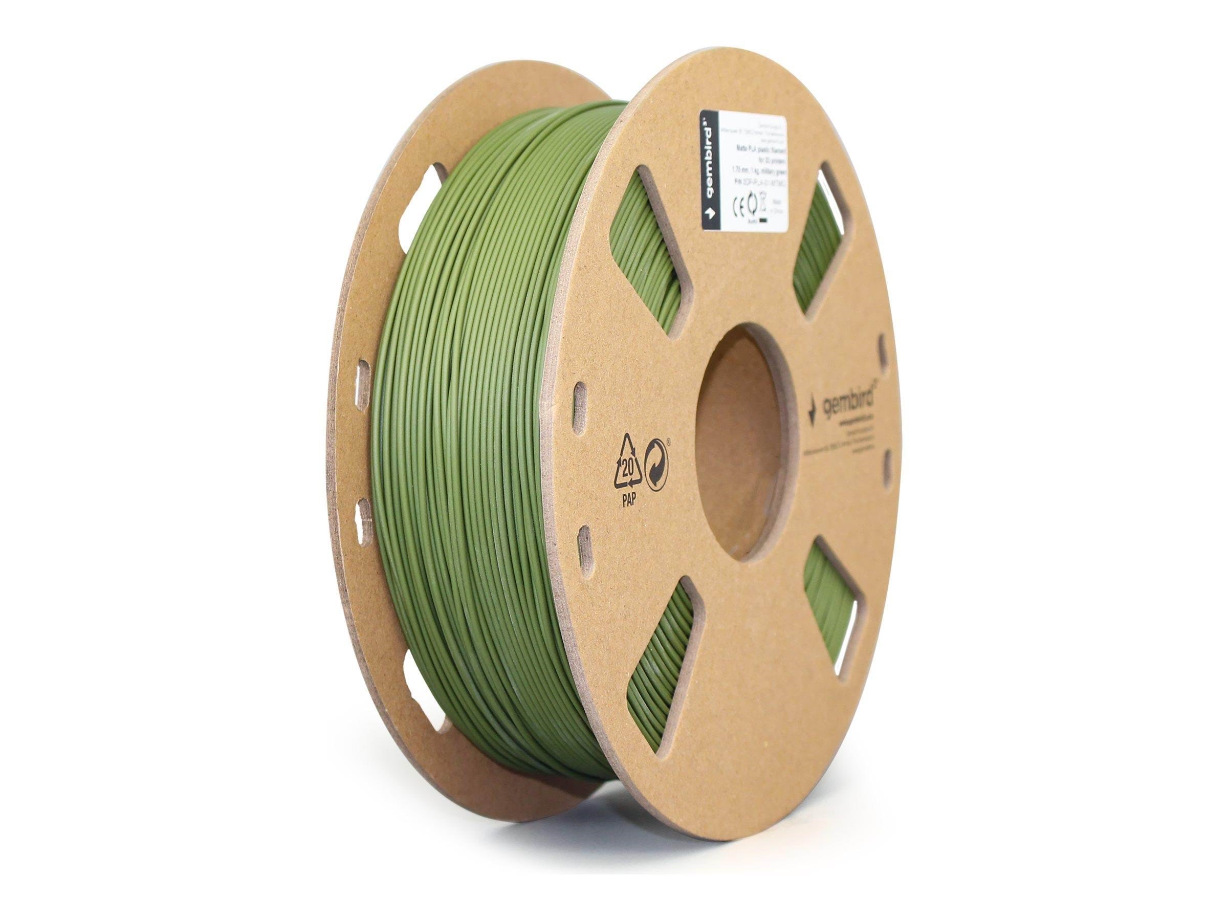 Gembird PLA Matt filament - Grøn - 1.75mm ø - 1 kg 3d Filament 3DP-PLA-01-MTMG