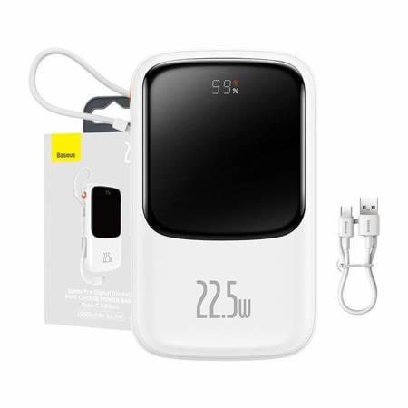 Baseus Powerbank Qpow PRO with cable 10000mAh 22.5W (White) - 10000 mAh Powerbank Hvid PPQD060102