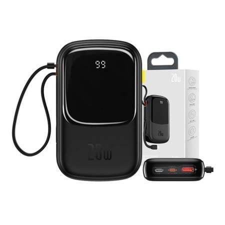 Baseus Powerbank Qpow PRO with Lightning cable USB-C port and USB 20000mAh 20W (Black) - 20000 mAh