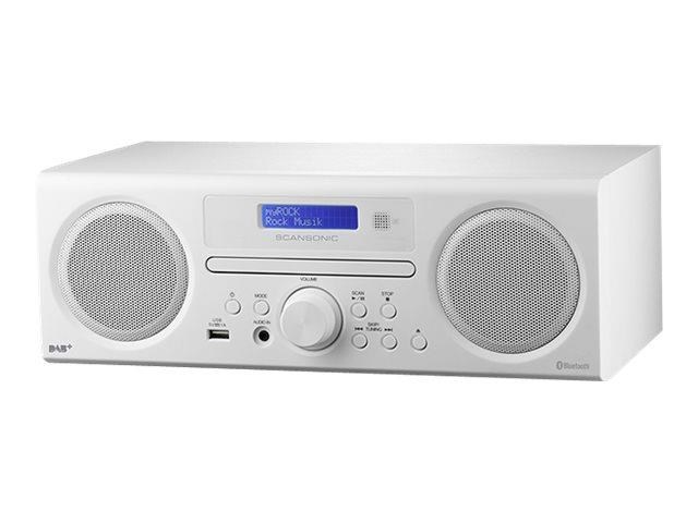 Scansonic DA310 DAB+ m. CD og Bluetooth - HVID Stereoanlæg DA310hvid