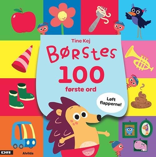 Minisjang - Børstes 100 første ord - Løft flappern - Børnebog - Papbog Børnebog 9788741518305