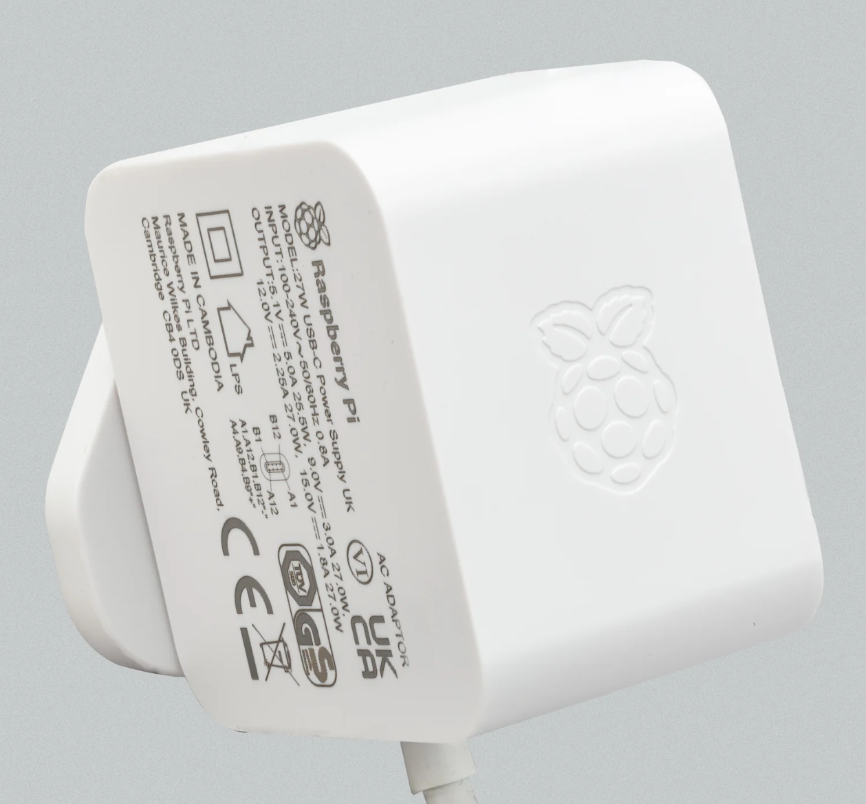 Raspberry Pi 5 Powersupply - USB-C - White Mini Pc SC1152