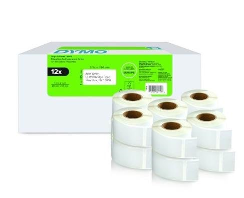 DYMO LabelWriter store retur adresse etiketter | 25mm x 54mm | 12 ruller x 500 stk