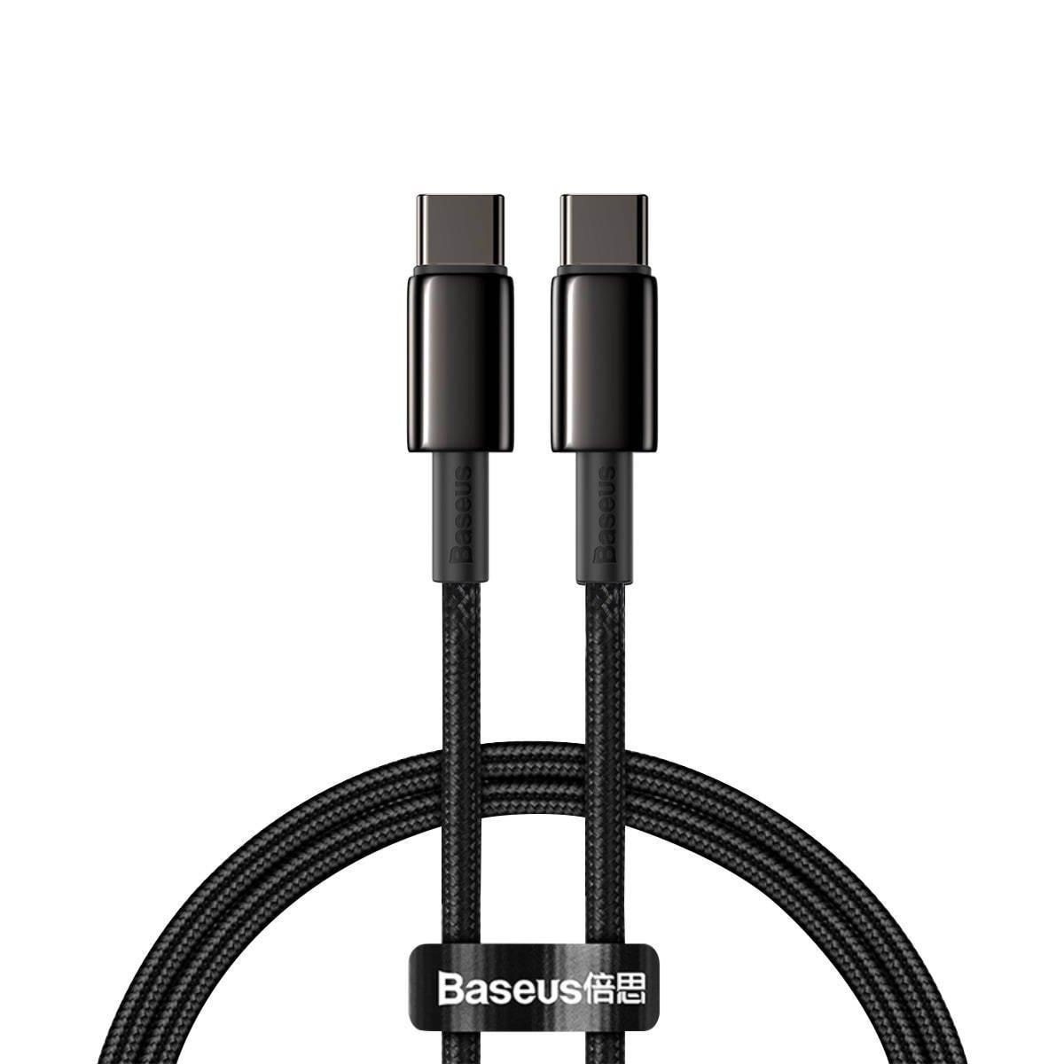 Baseus Tungsten Gold Cable Type-C to Type-C 100W 2m (black) Usb Kabel Sort CATWJ-A01
