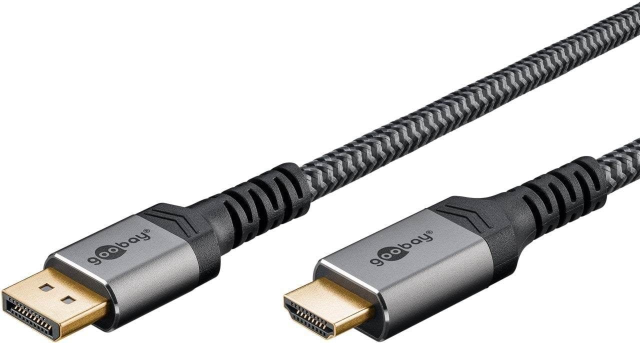 Pro Displayport 1.2 - HDMI 2.0 Sleeved - 3m - Sort Skærmkabel DP1.2HDMI20BB3