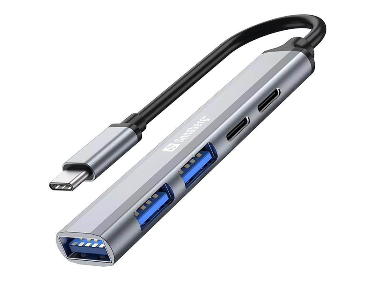 Sandberg USB-C Multi-USB Hub USB hub - 5 ports - Sølv Usb Hub 336-50