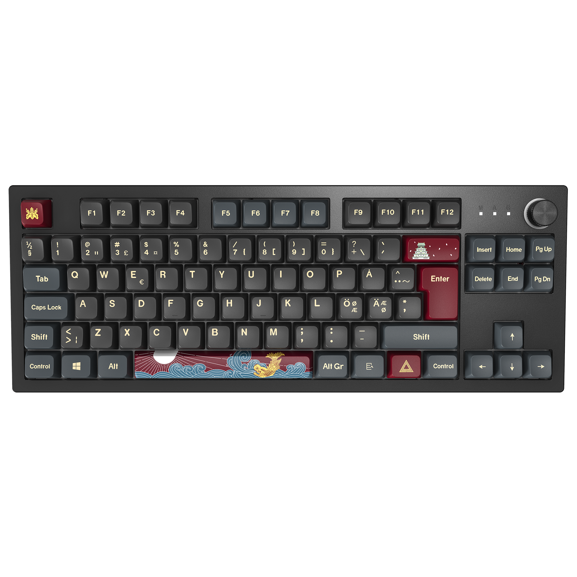 Montech MKey TKL Darkness - Gateron G Pro 2.0 Red - Gaming Tastatur - Uden Numpad - Nordisk - Sort