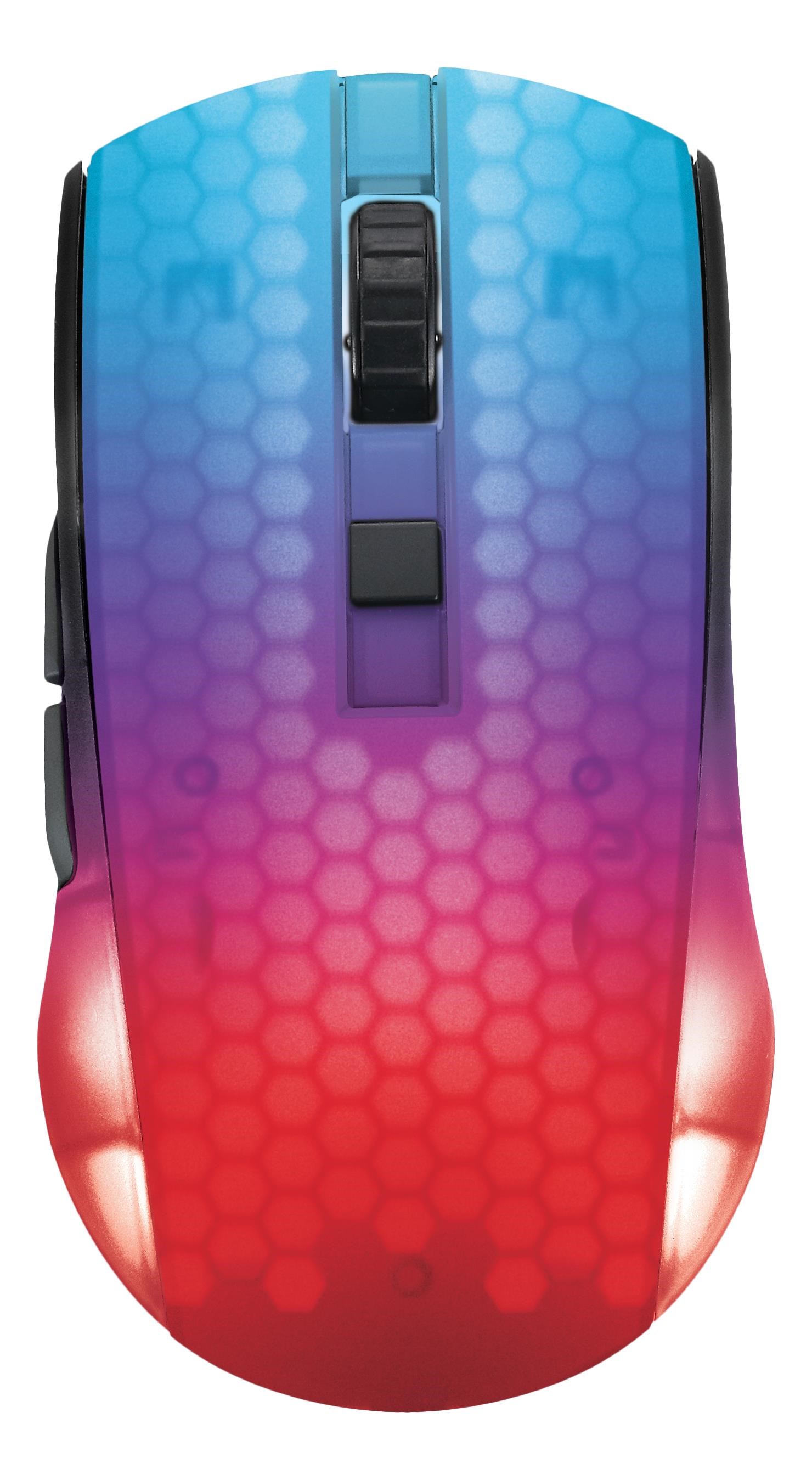 Deltaco GAMING DM320 Transparents RGB Wireless - Gaming Mus - 6 knapper - Sort