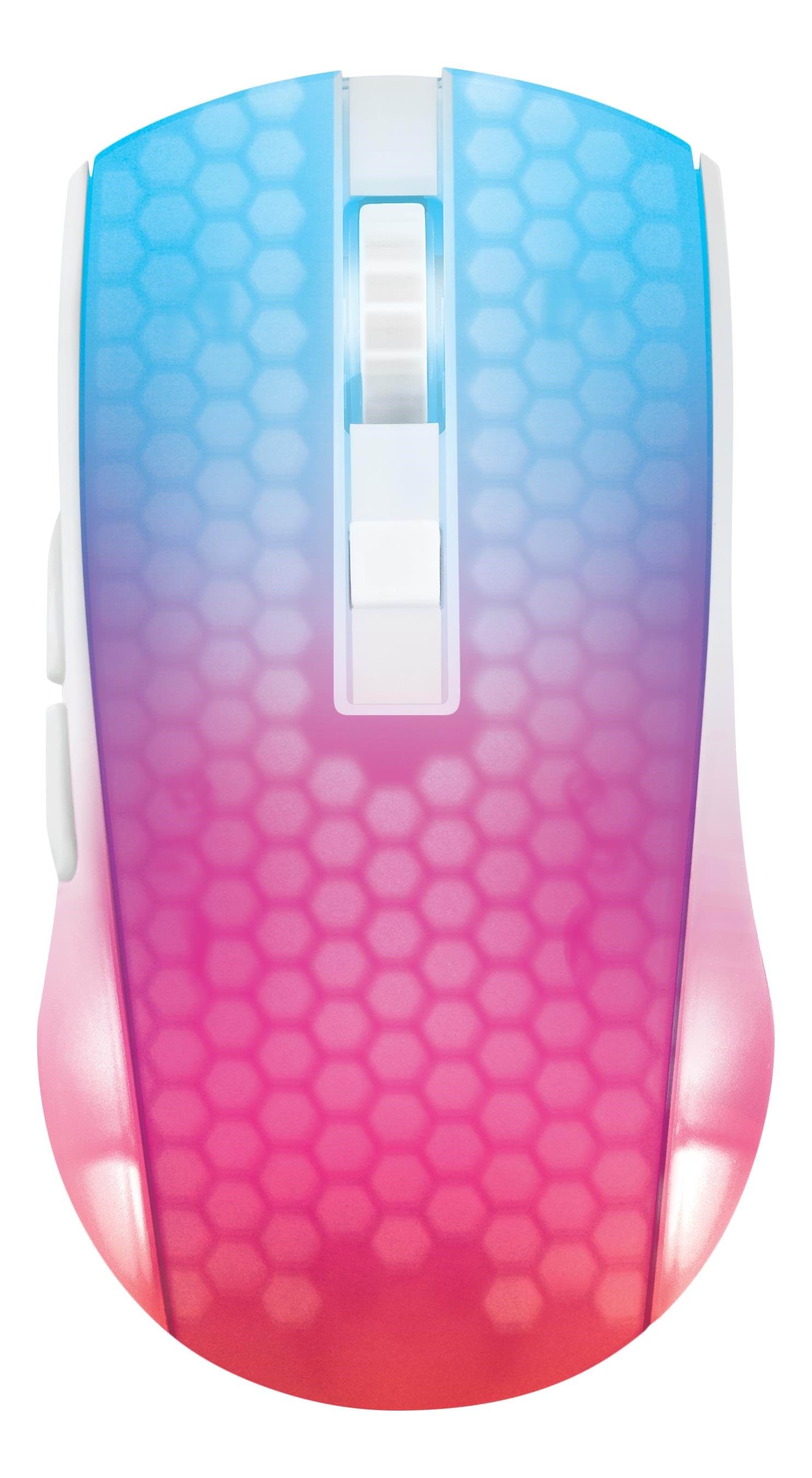 Deltaco GAMING DM320 Transparents RGB Wireless - Gaming Mus - 6 knapper - Hvid