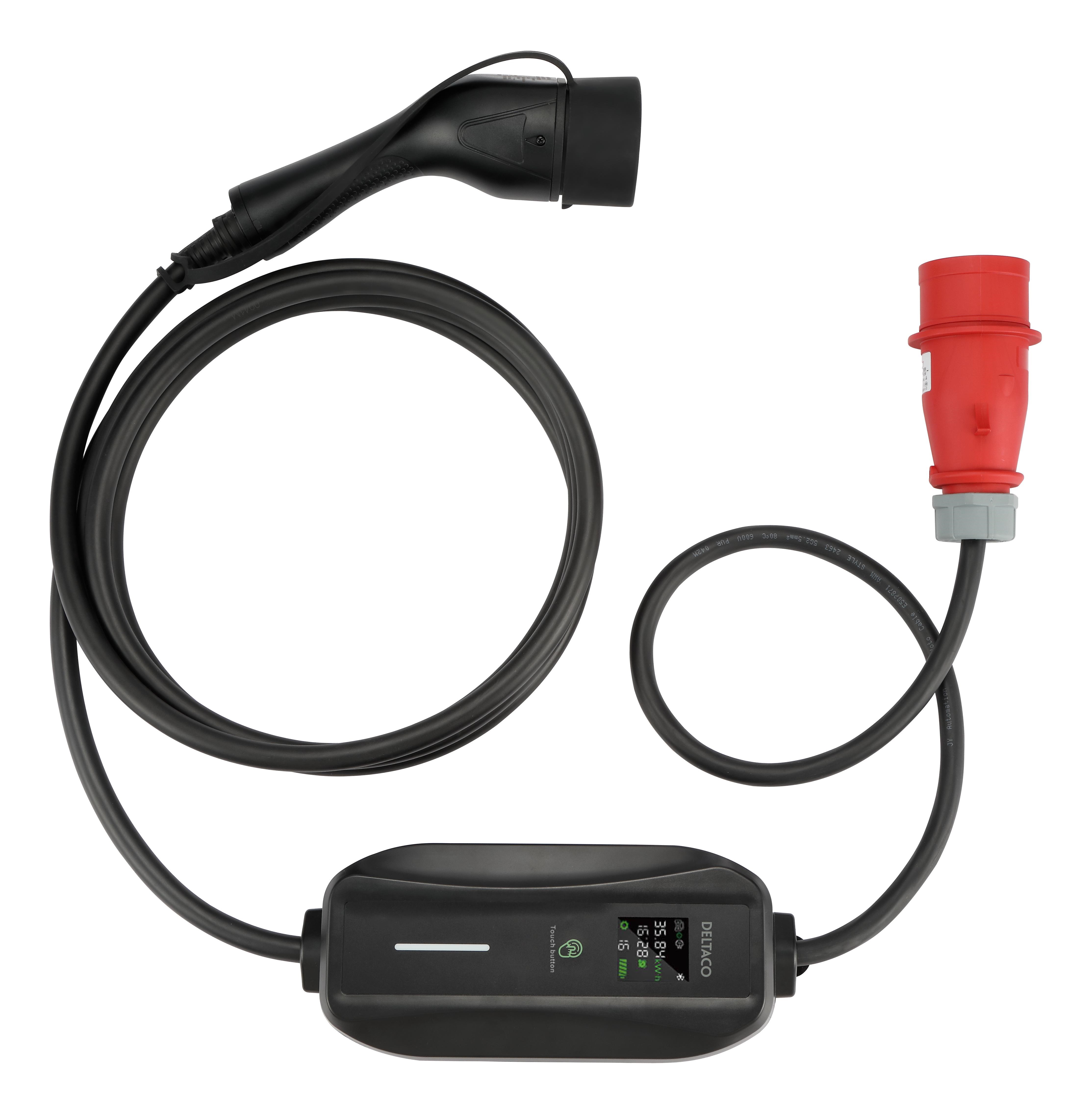 Deltaco E-Charge cable Mode 2 3-phase CEE 16A - type 2 8-16A 6M Ladeboks EV-3226