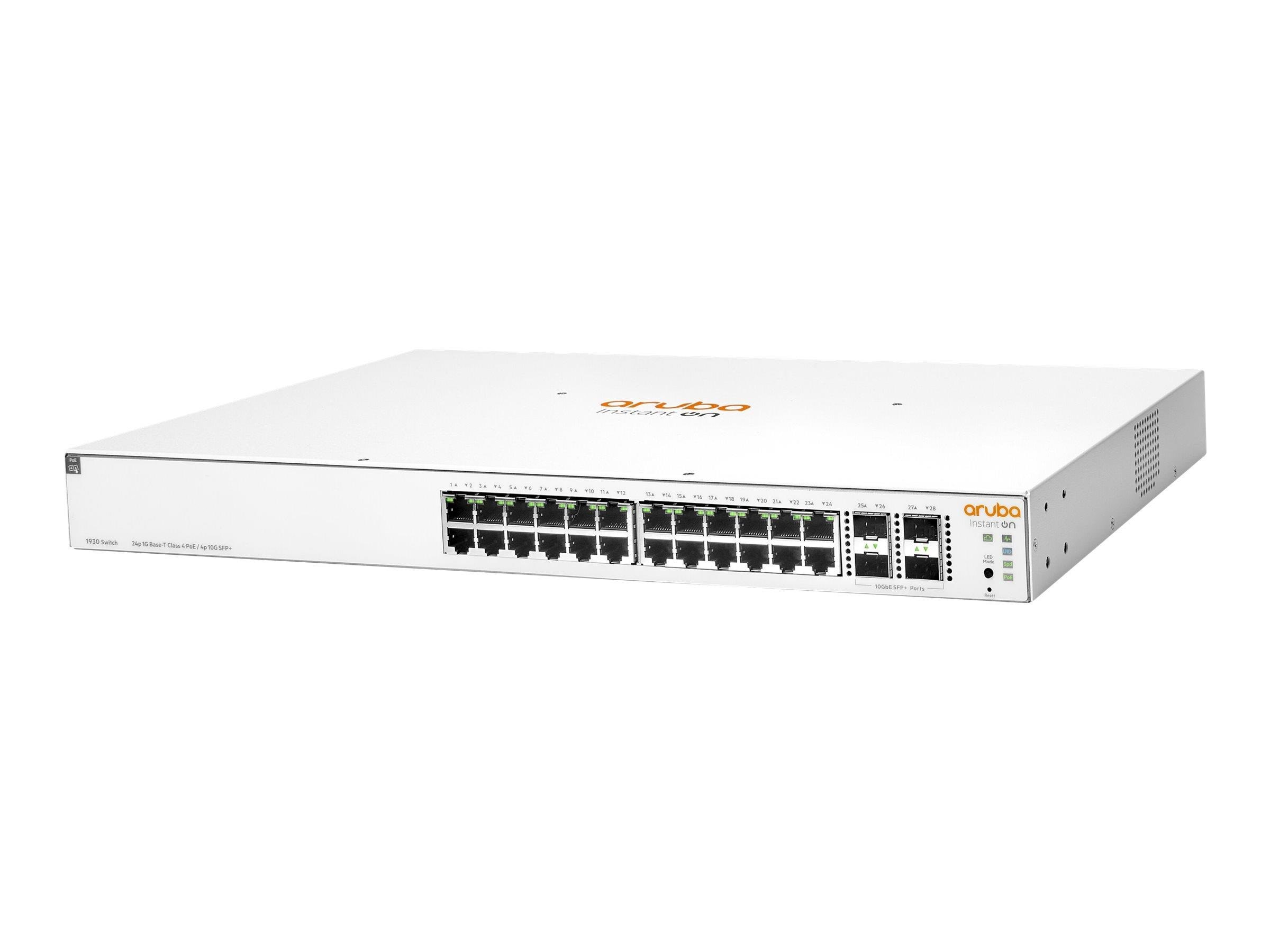 Hewlett Packard Enterprise Aruba Instant On 1930 24G Class4 PoE 4SFP/SFP+ 195W Switch
