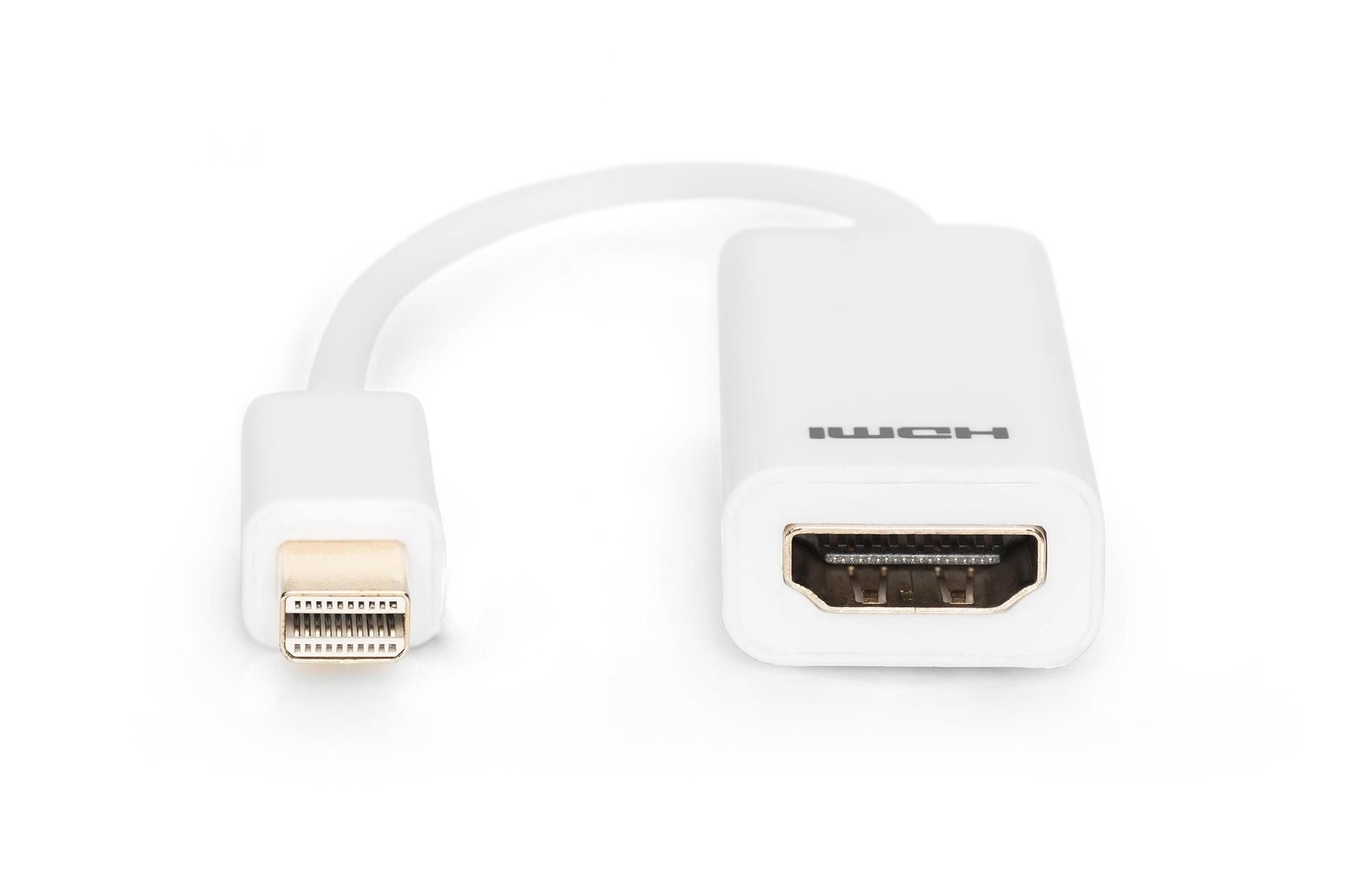 DIGITUS Mini DisplayPort til HDMI Adapter - 0.15m Skærmkabel Hvid AK-340411-001-W