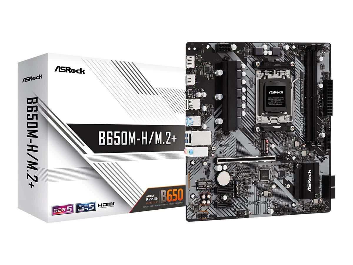 ASRock B650M-H/M.2+ Bundkort - AMD B650 - AMD AM5 - DDR5 RAM - Micro-ATX Bundkort 90-MXBMS0-A0UAYZ
