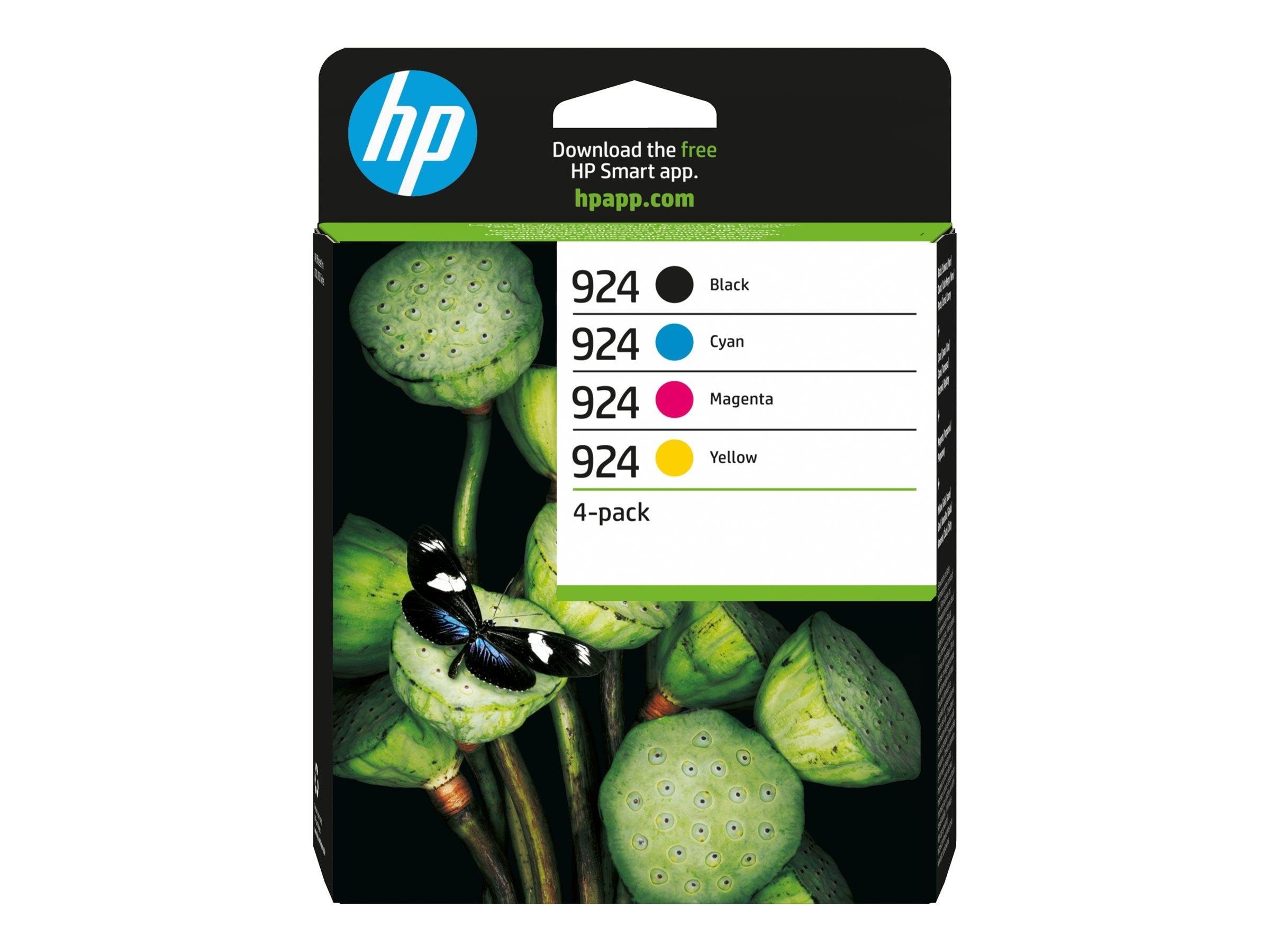 HP 924 / 6C3Z1NE - 4-Pack (Black Yellow Cyan Magenta) Ink Printerpatron Og Toner