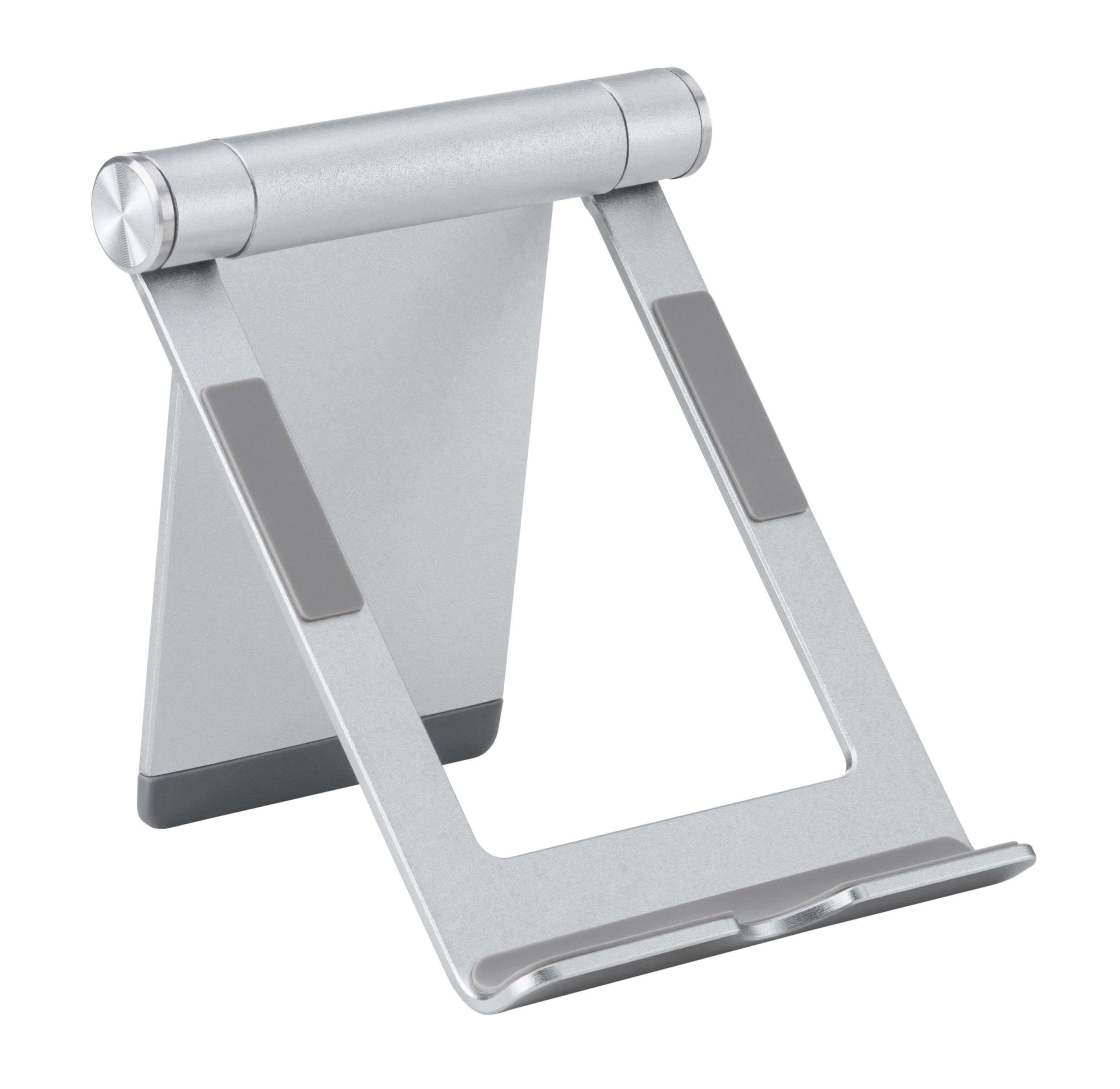 Deltaco Foldable phone/tablet stand in aluminum non-slip universal adjustable silver Mobil Tilbehør ARM-0516