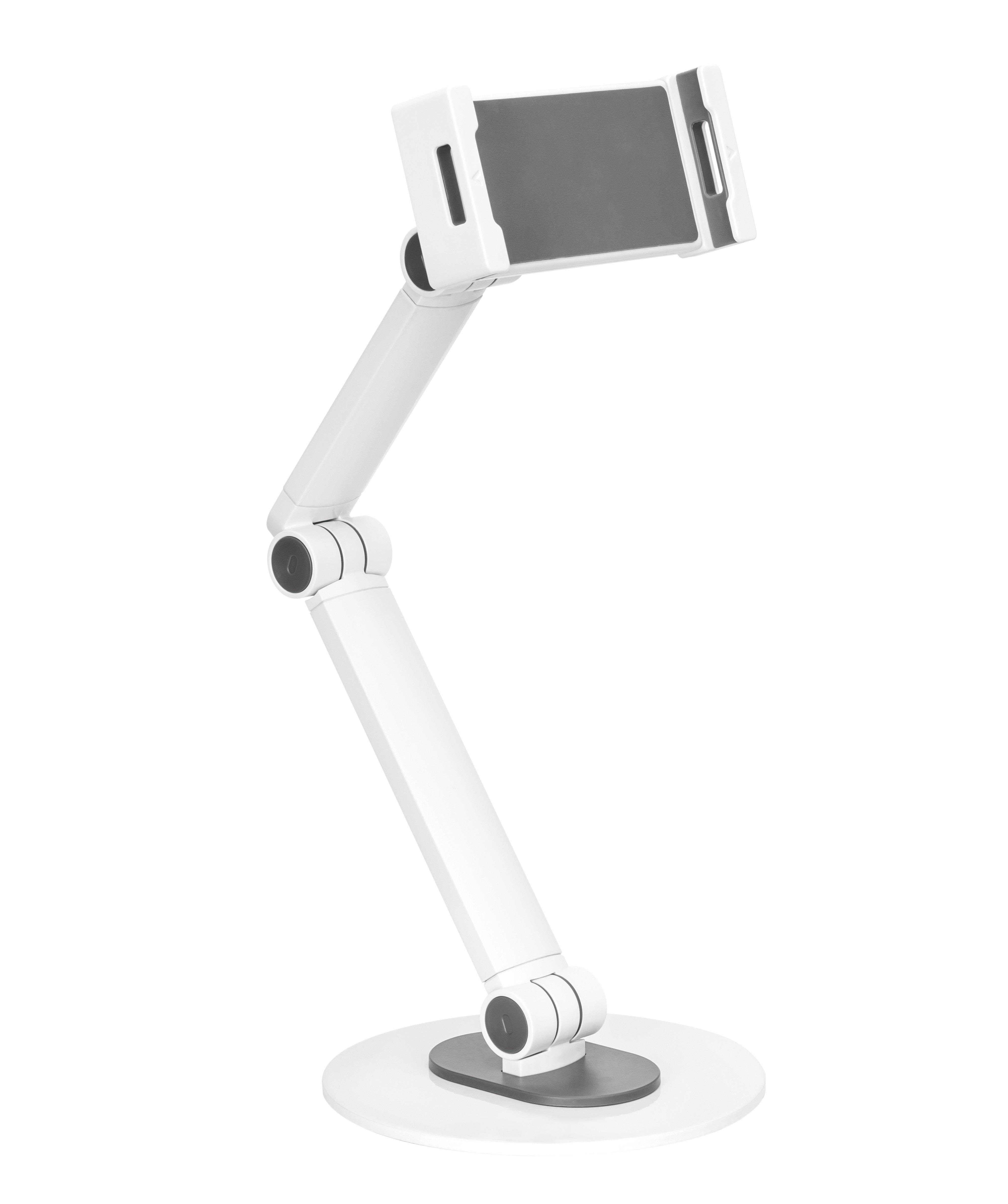 Deltaco Universal tablet desk stand with adjustable arm 4.7 to 12.9” tablets iPad and phones Skærmholder Hvid ARM-0560