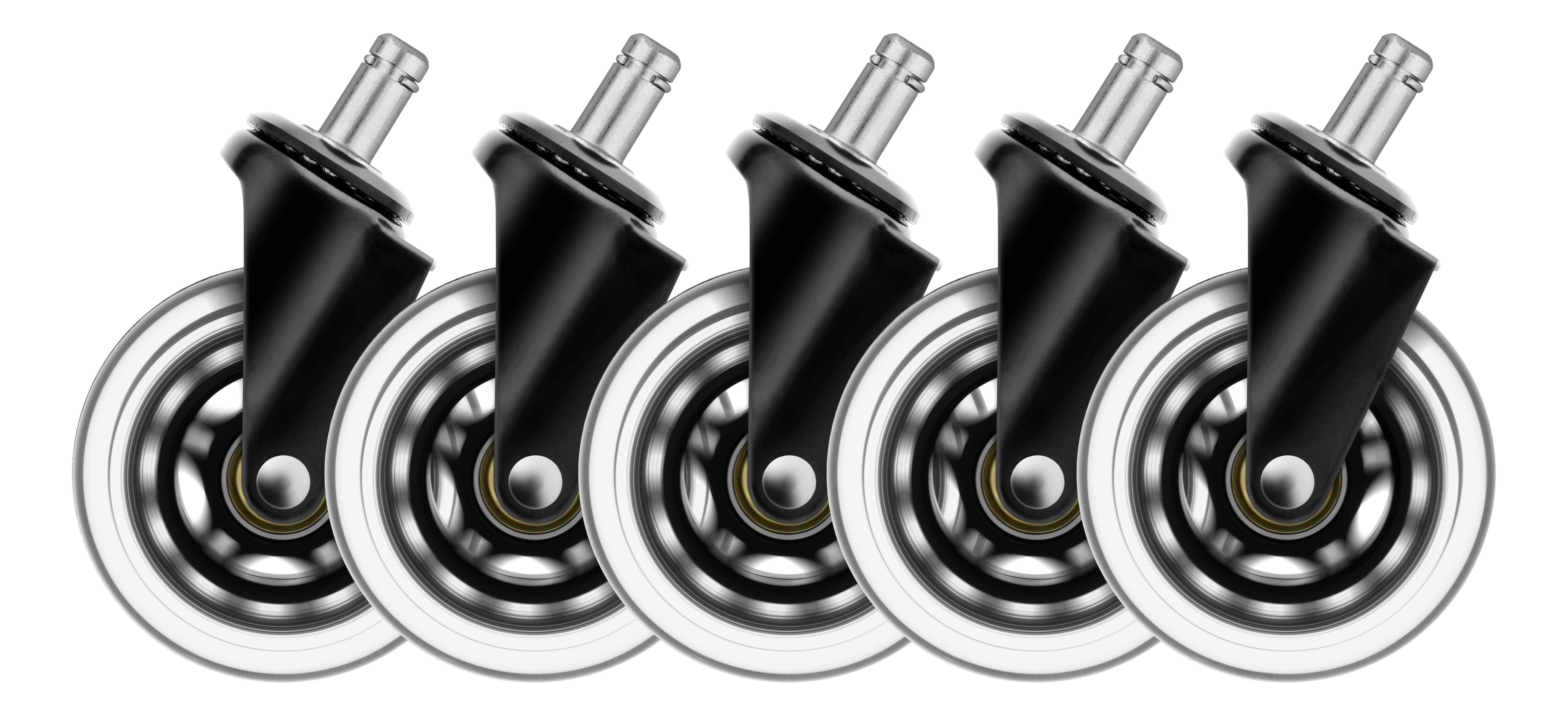Deltaco 3" Universal Rubber Caster - Sort Gamerstol GAM-157