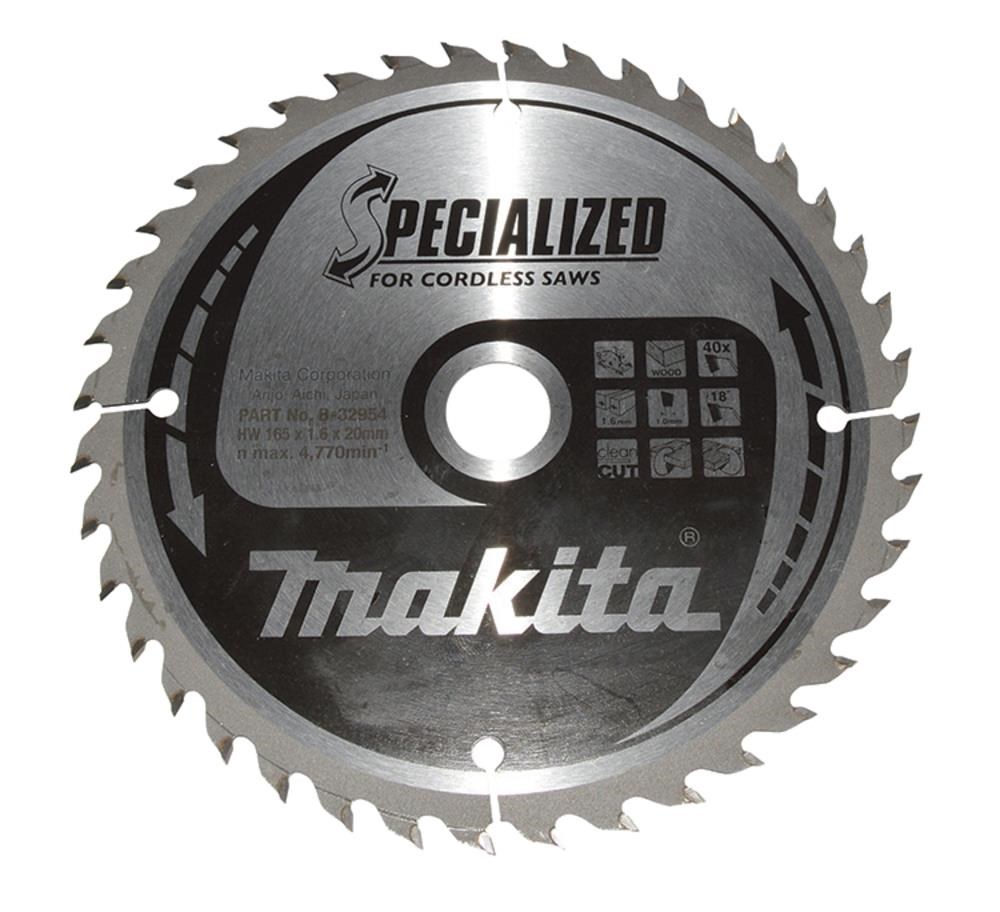 Makita Circular Saw Blade Specialized TCT 165x20mm 40T B-32954 Rundsav