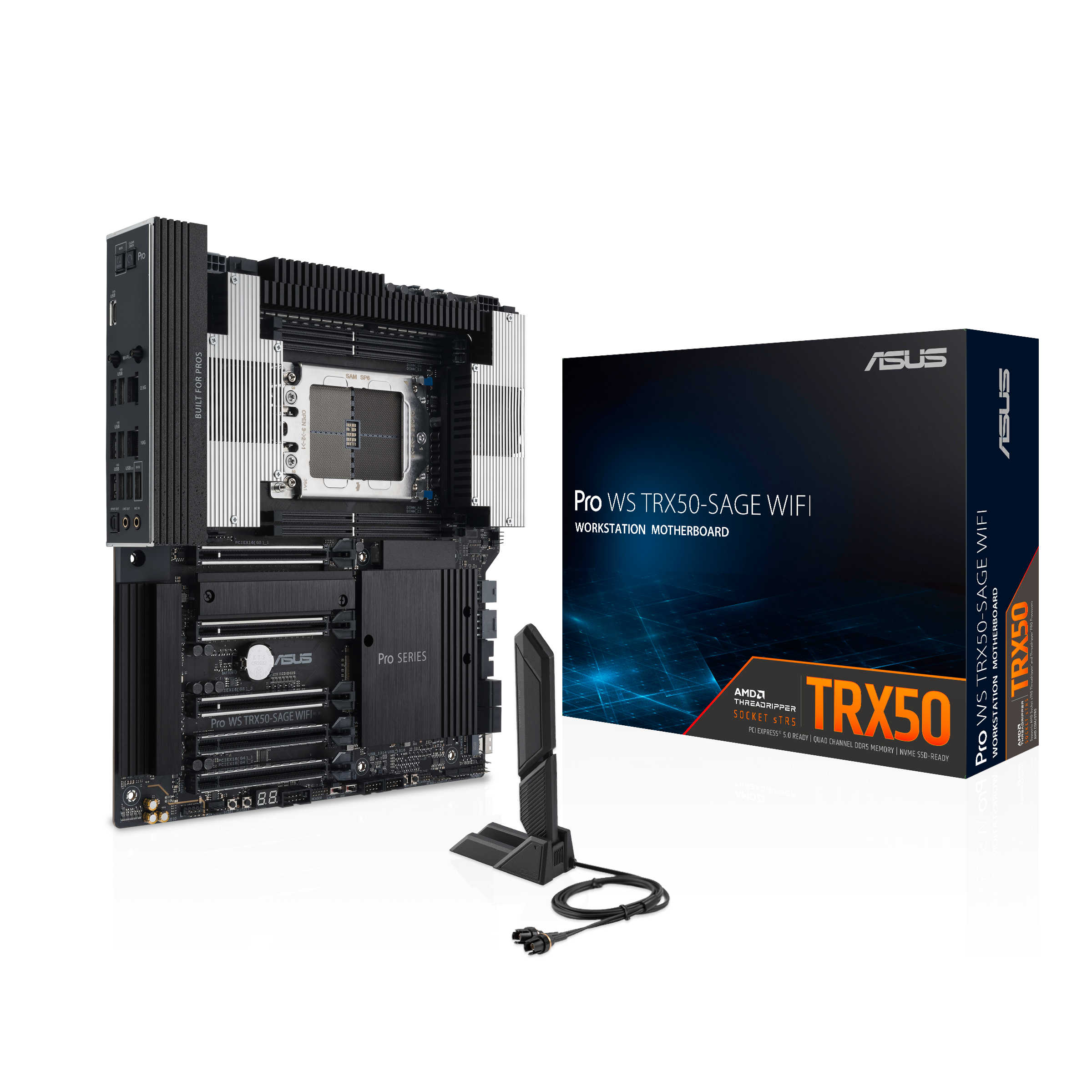 ASUS PRO WS TRX50-SAGE WIFI Bundkort - AMD TRX50 - AMD sTR5 - DDR5 RAM - SSI (Server) Bundkort 90MB1FZ0-M0EAY0