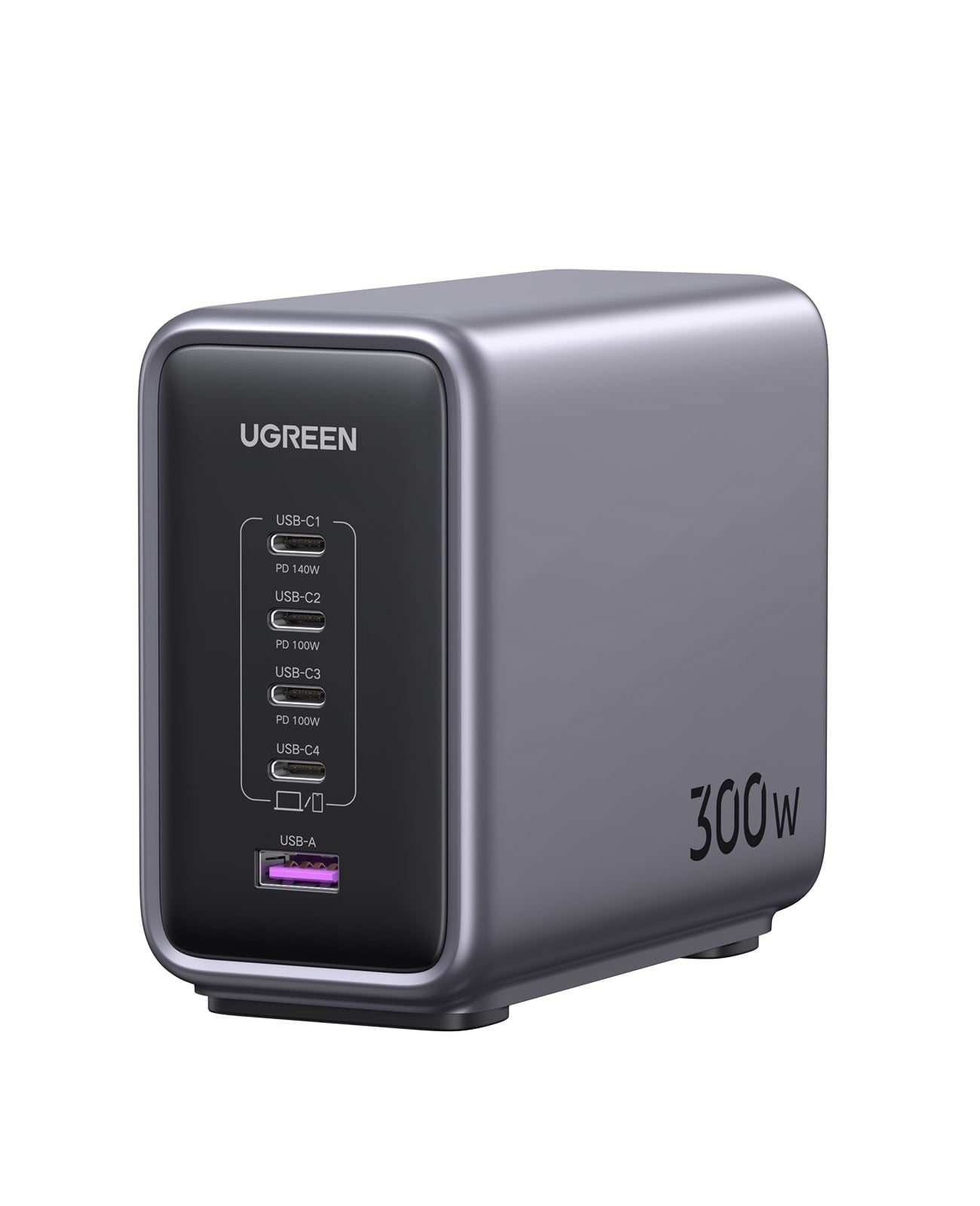 UGREEN 300 W Desktop Fast Charger 1 × USB-A + 4 × USB-C Mobil Oplader 90903B