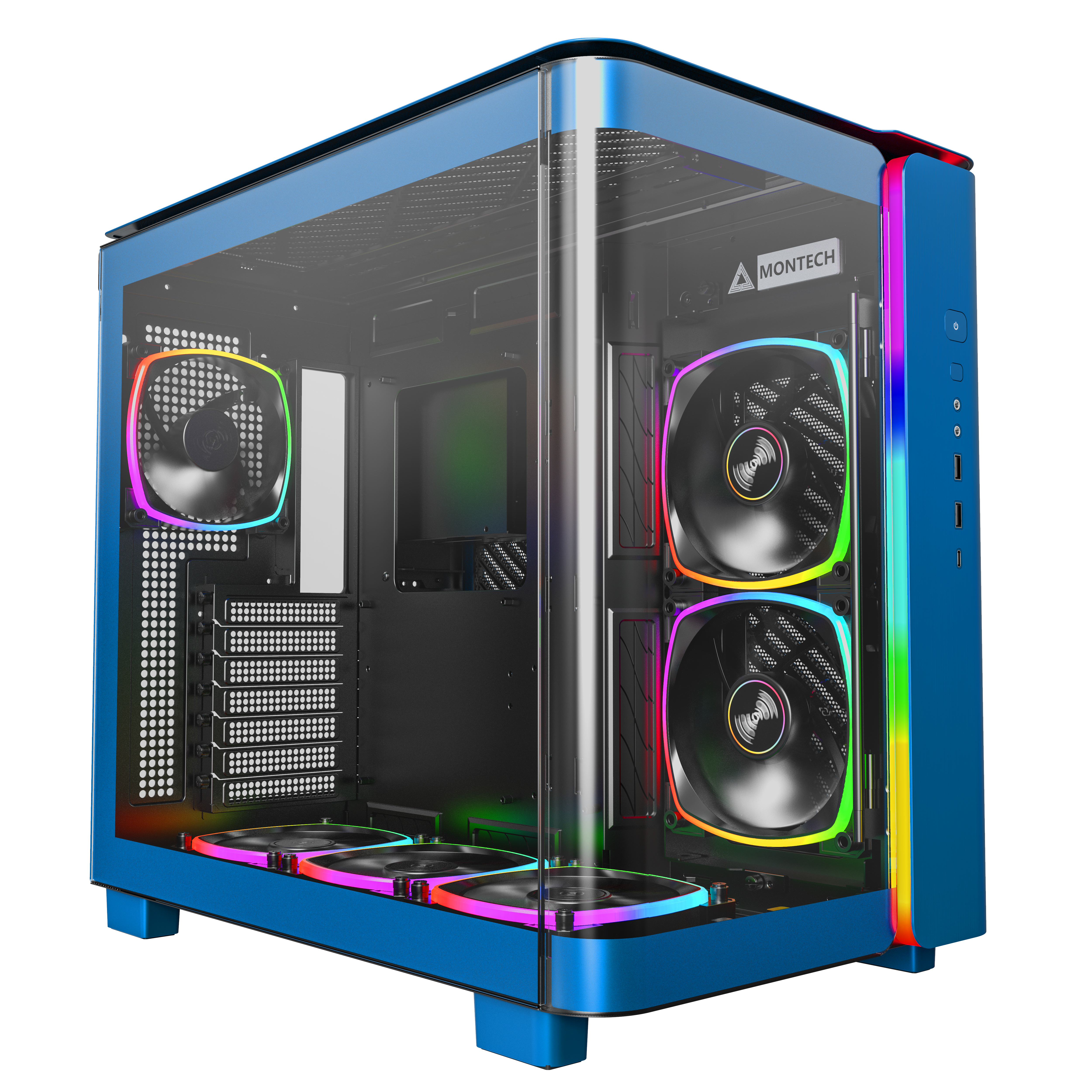 Montech King 95 Pro - Prussian Blue - Kabinet - Miditower - Blå Kabinet KING 95 PRO PB