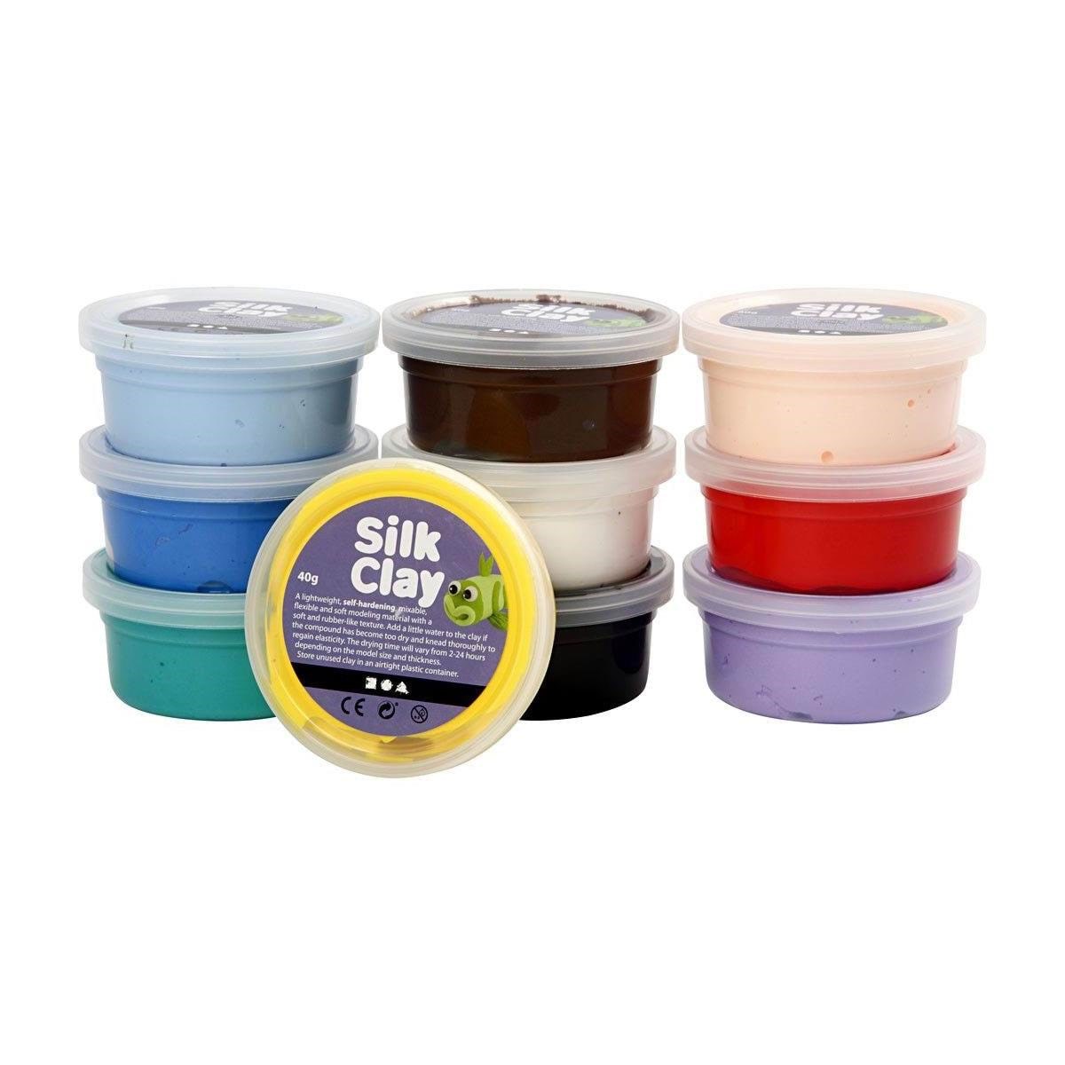 Silk Clay - Basic Colors 10x40gr. Kreativt Legetøj 79143