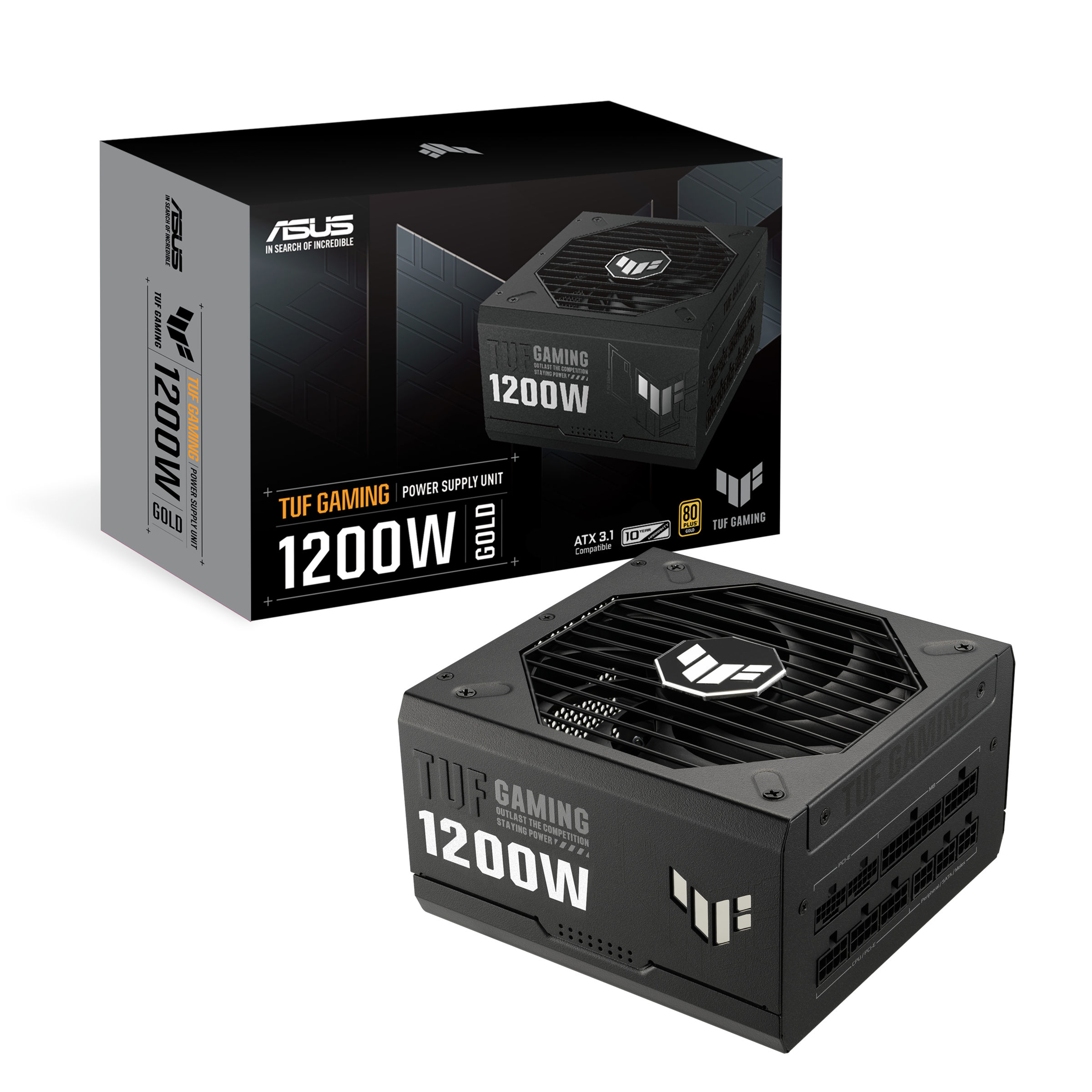 ASUS TUF GAMING 1200G Strømforsyning - 1200 Watt - 135 mm - ATX 3.0 - 80 Plus Gold certified