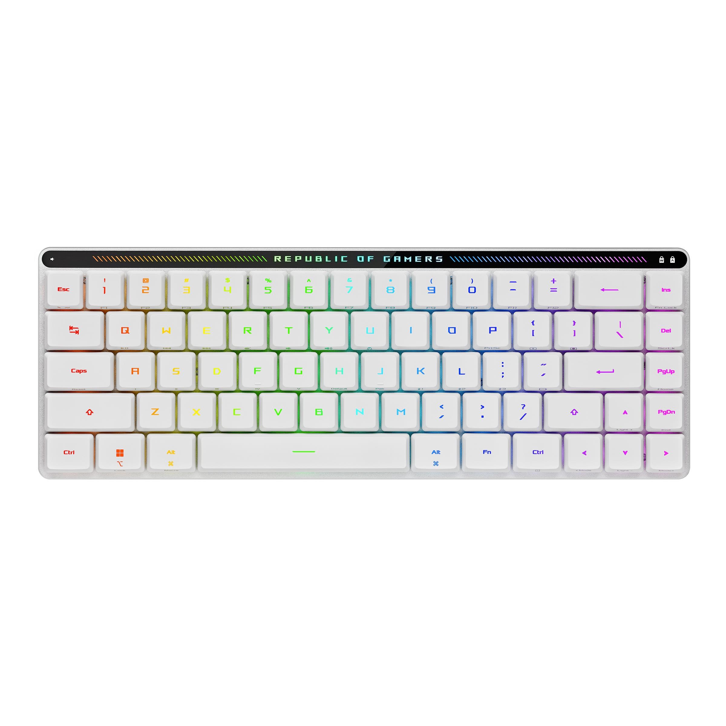 ASUS ROG FALCHION Low Profile RX Optical - ND - Gaming Tastatur - Uden Numpad - Nordisk - Hvid Tastatur 90MP03EC-BKNA10