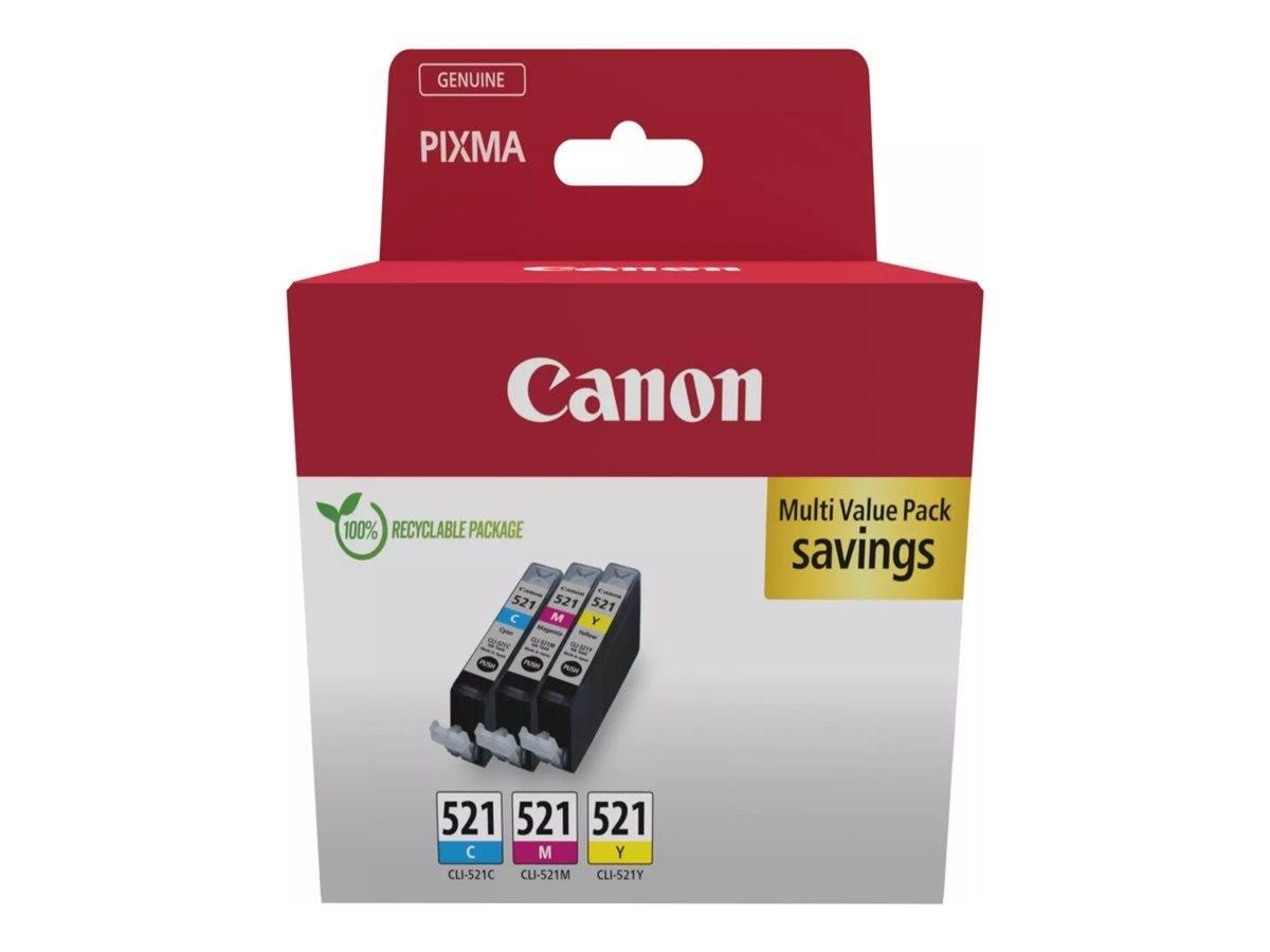 Canon CLI-521 / 2934B015 C/M/Y Multi Pac Printerpatron Og Toner Cyan