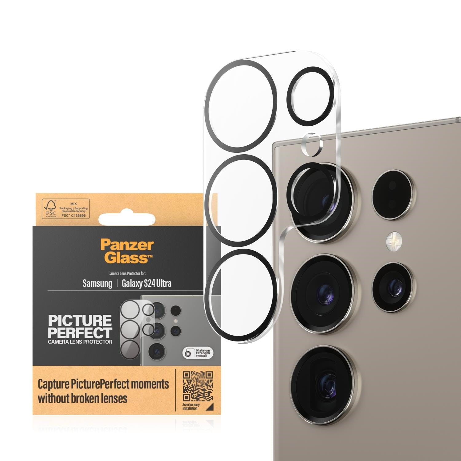 PanzerGlass PicturePerfect Camera Lens Protector Samsung Galaxy S24 Ultra Beskyttelsesglas PANZER1206
