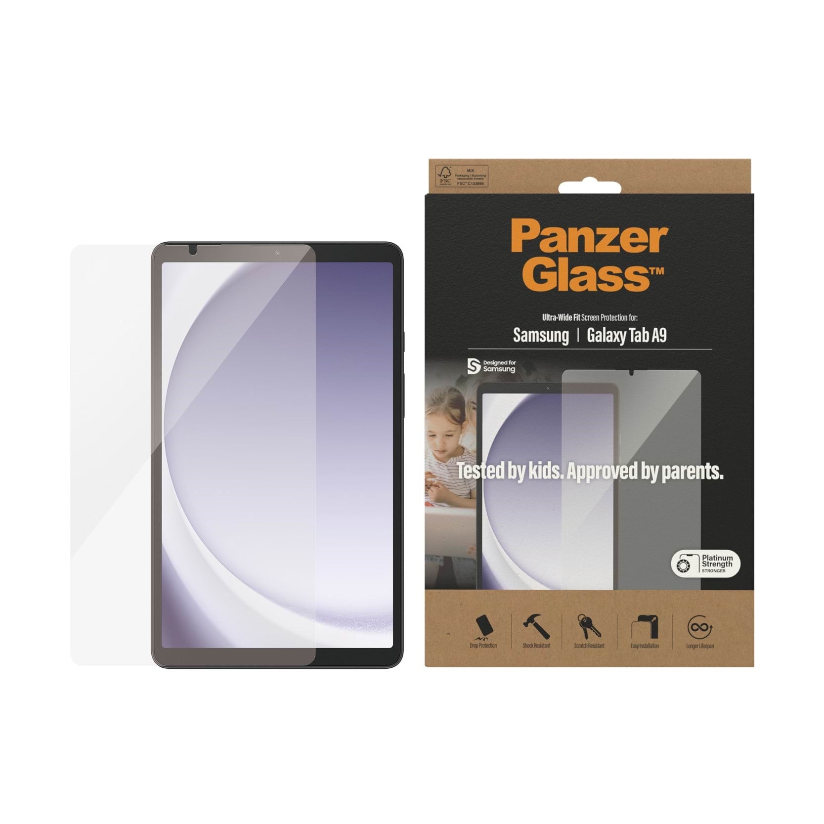 PanzerGlass Screen Protector Samsung Galaxy Tab A9 | Ultra-Wide Fit Tablet Tilbehør PANZER7344
