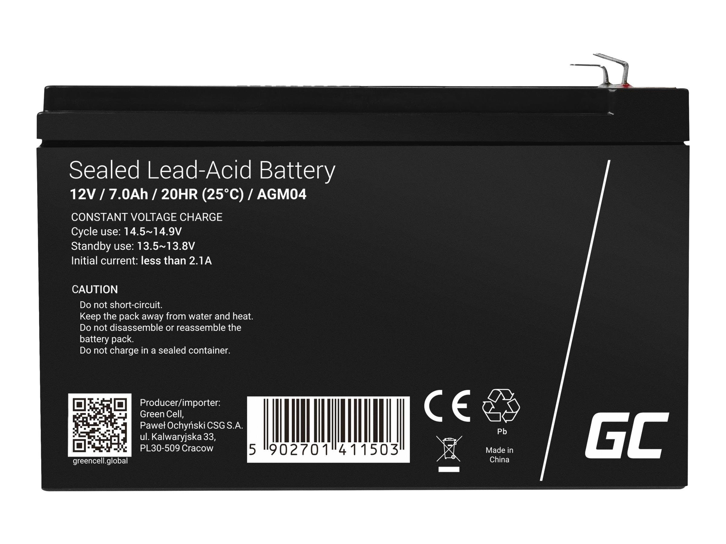 Green Cell AGM04 AGM 12V/7Ah Gel Deep Cycle Ups