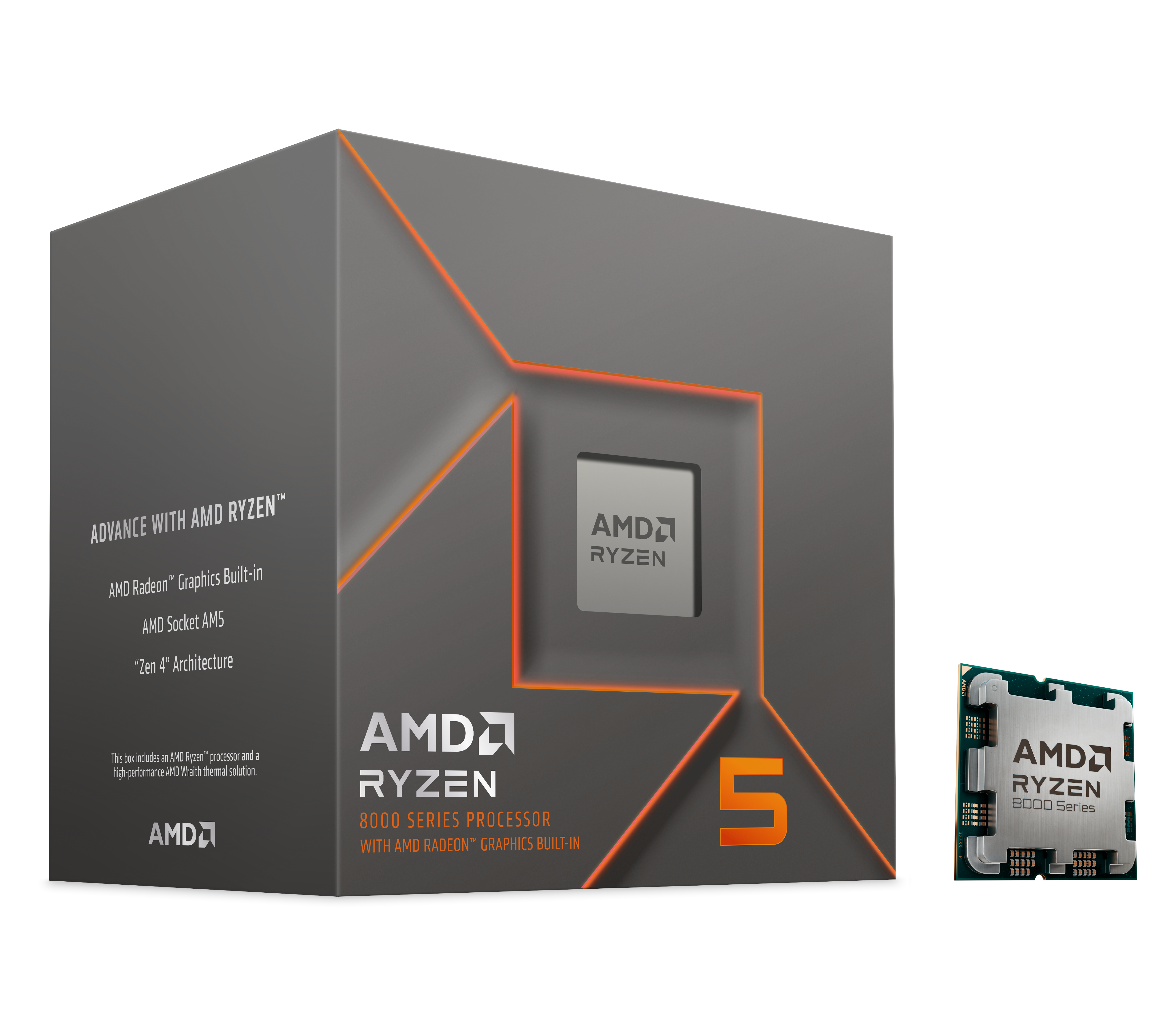 AMD Ryzen 5 8500G Wraith Stealth CPU - 6 kerner - 3.7 GHz - AMD AM5 - AMD Boxed (med køler) Cpu 100-100000931BOX