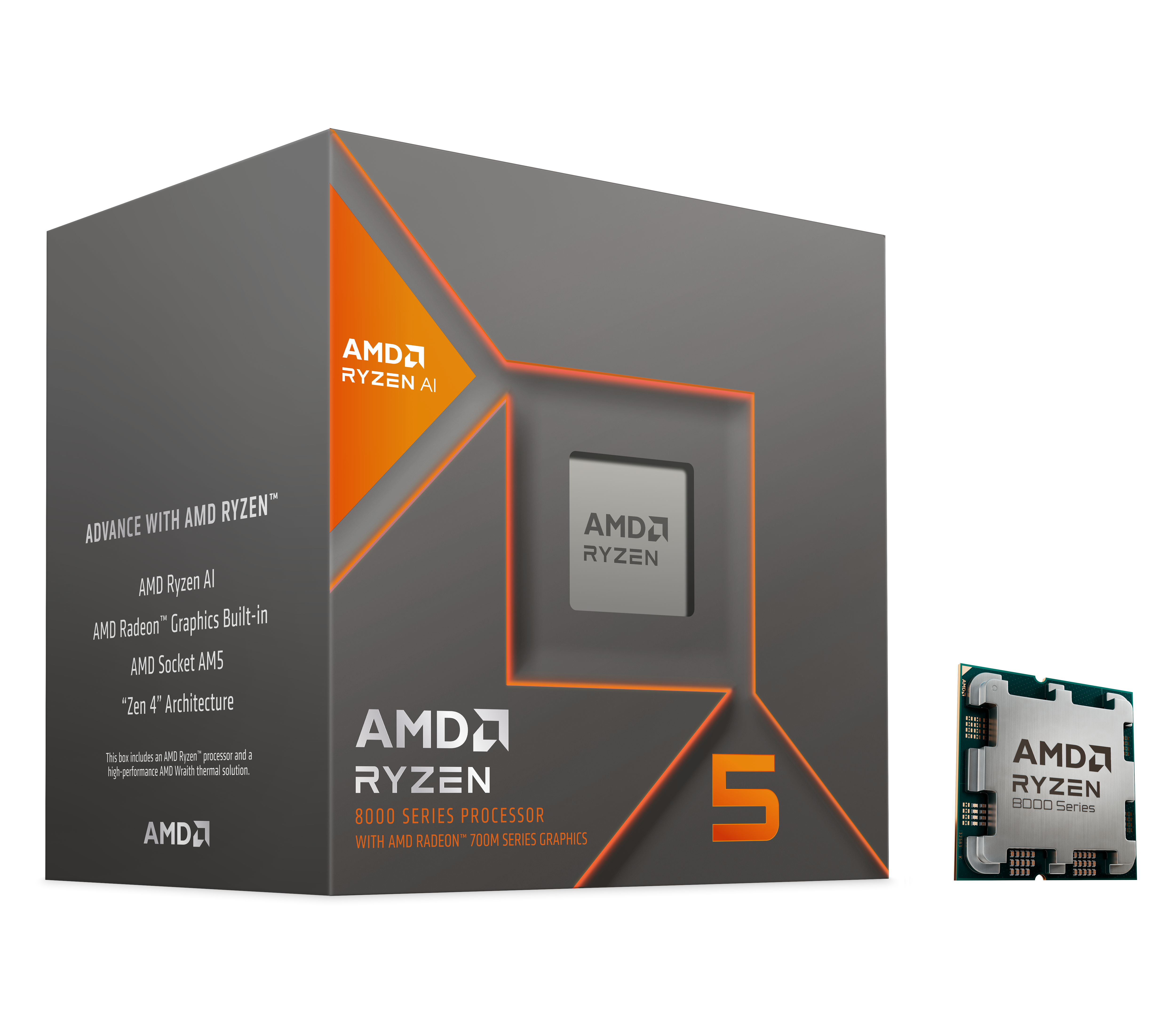 AMD Ryzen 5 8600G Wraith Stealth CPU - 6 kerner - 4.35 GHz - AMD AM5 - AMD Boxed (med køler)