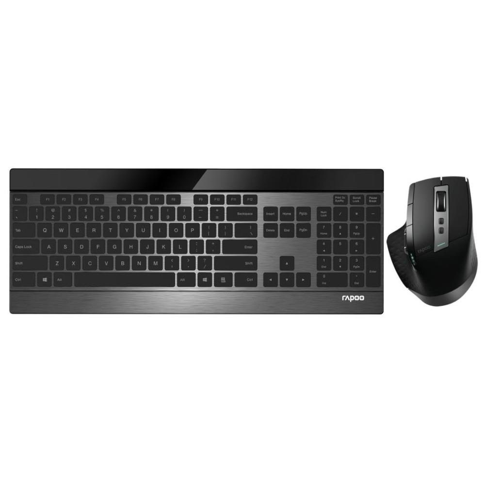 RAPOO 9900M - Keypad & Mus sæt - Nordisk - Sort Tastatur 19350