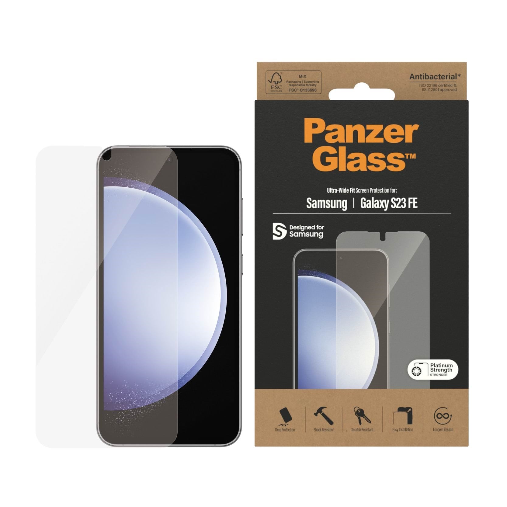 PanzerGlass Screen Protector Samsung Galaxy S23 FE | Ultra-Wide Fit Beskyttelsesglas PANZER7341