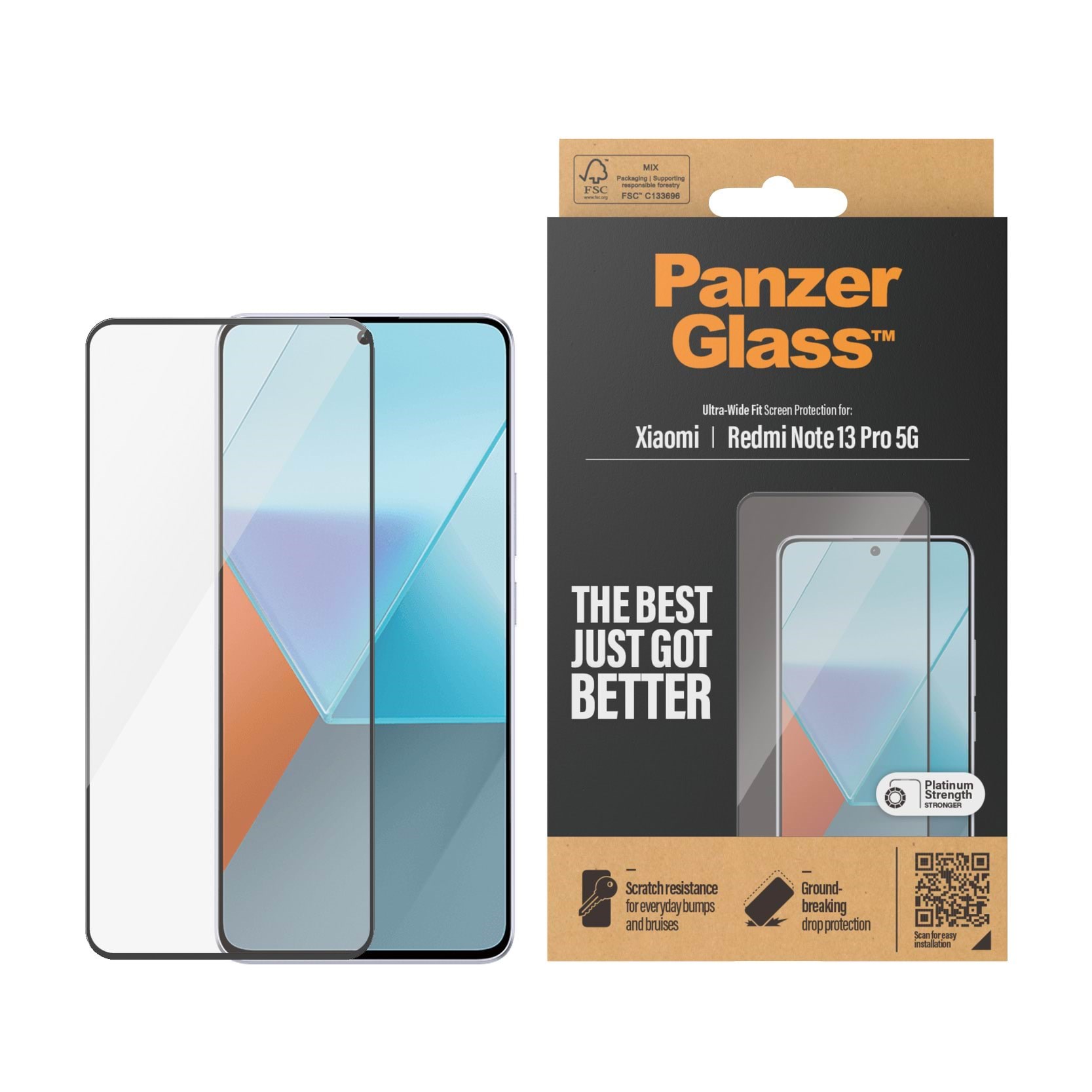 PanzerGlass Screen Protector Xiaomi Redmi Note 13 Pro 5G | Ultra-Wide Fit
